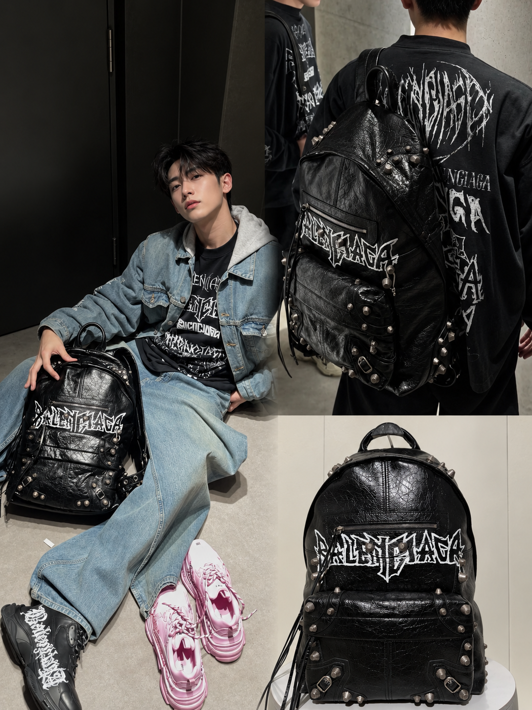 [BALENCIAGA] 발렌시아가 르 카골 DIY 메탈 레더 백팩