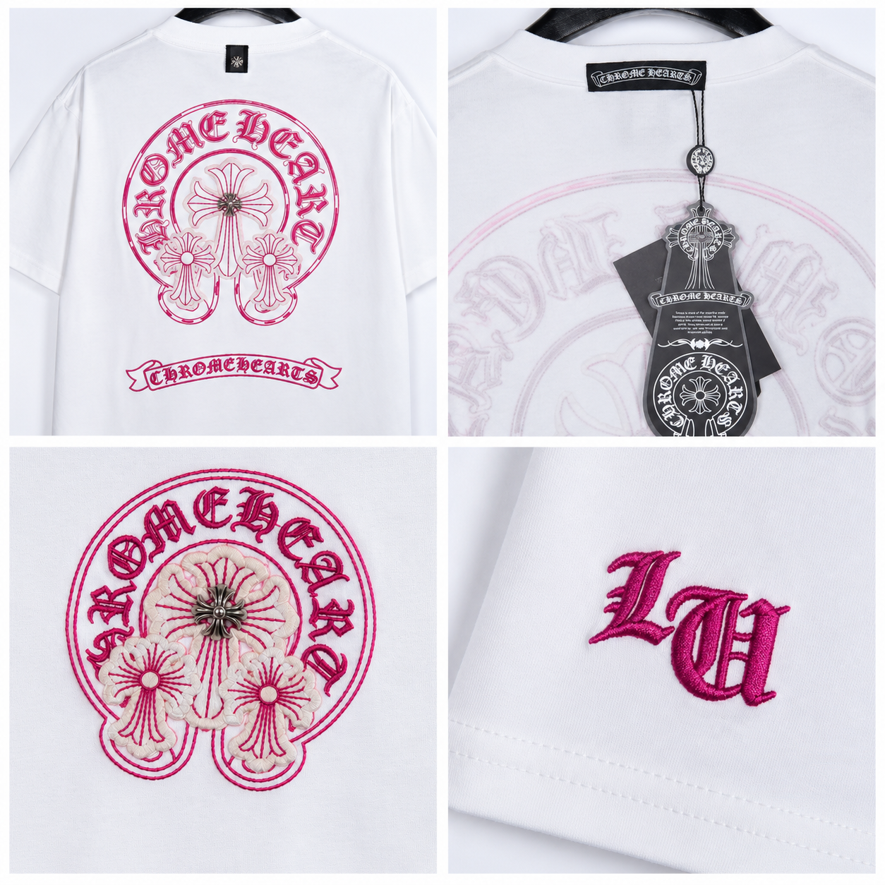 [CHROME HEARTS] 크롬하츠 호스슈 크로스 패치 자수 반팔 티셔츠