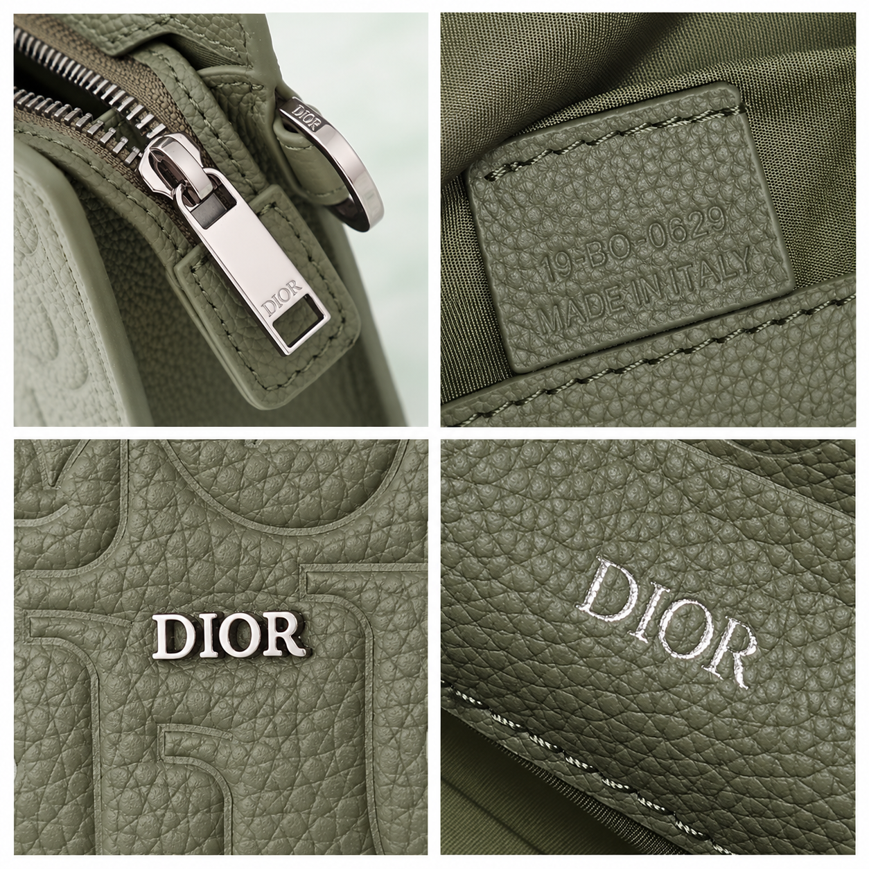 [DIOR] A5 트라이앵글 그래비티 레더 클러치 카키