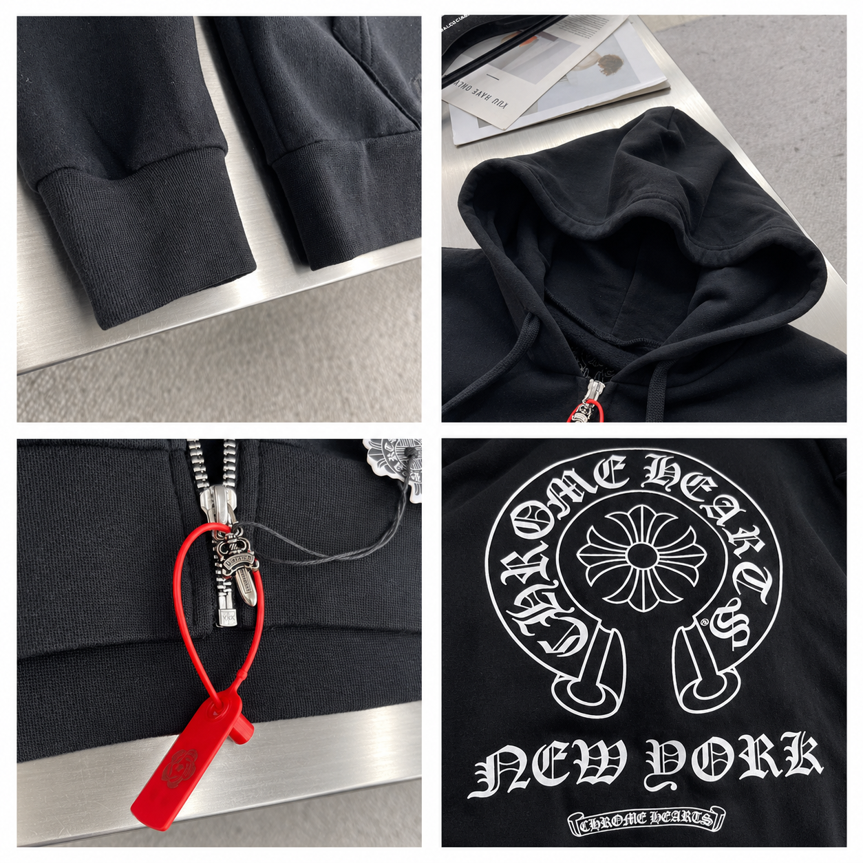 [CHROME HEARTS] 크롬하츠 레터링 프린트 후드 집업