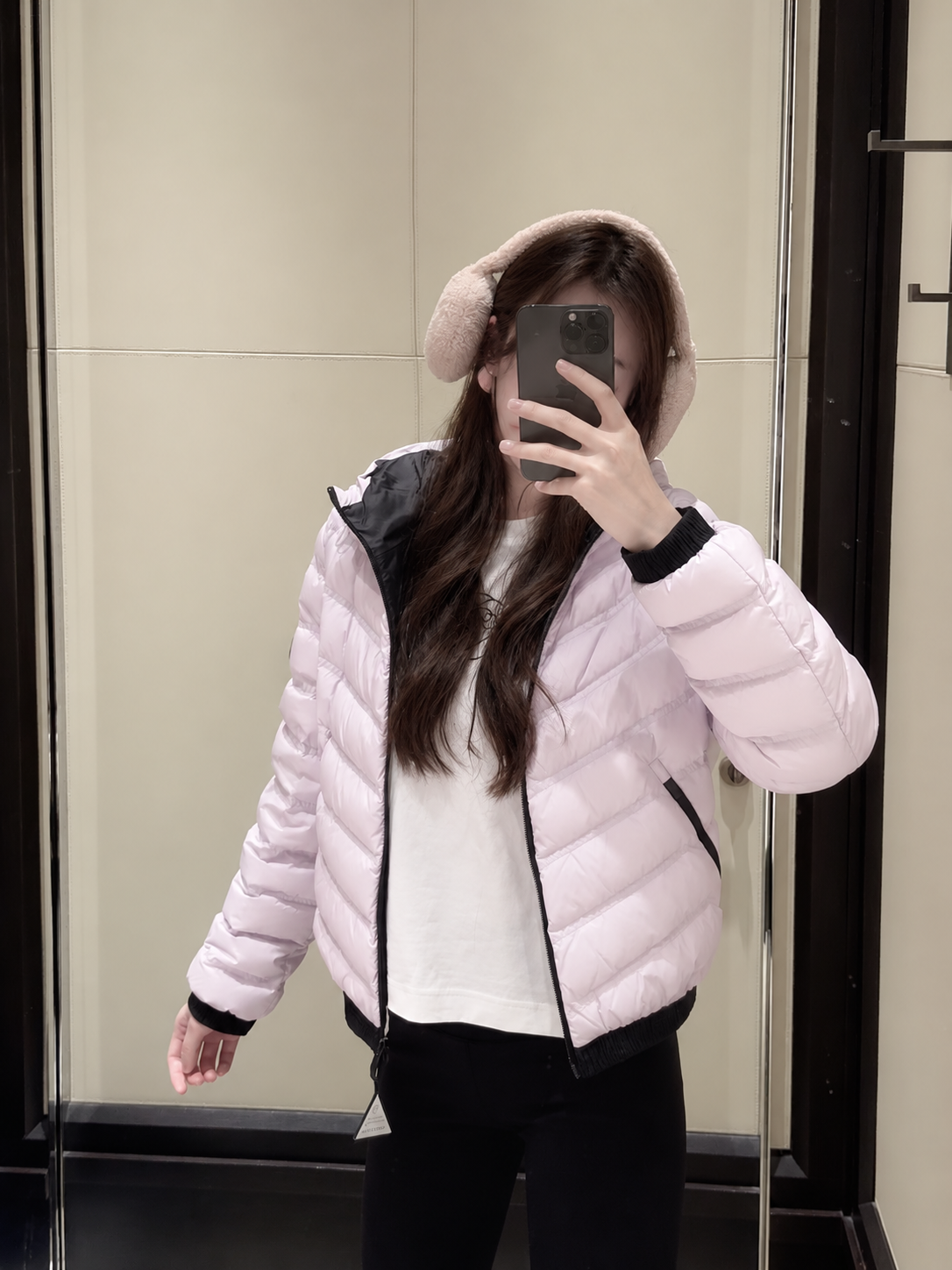 [MONCLER] 몽클레르 여성 쇼트 후드 다운 재킷