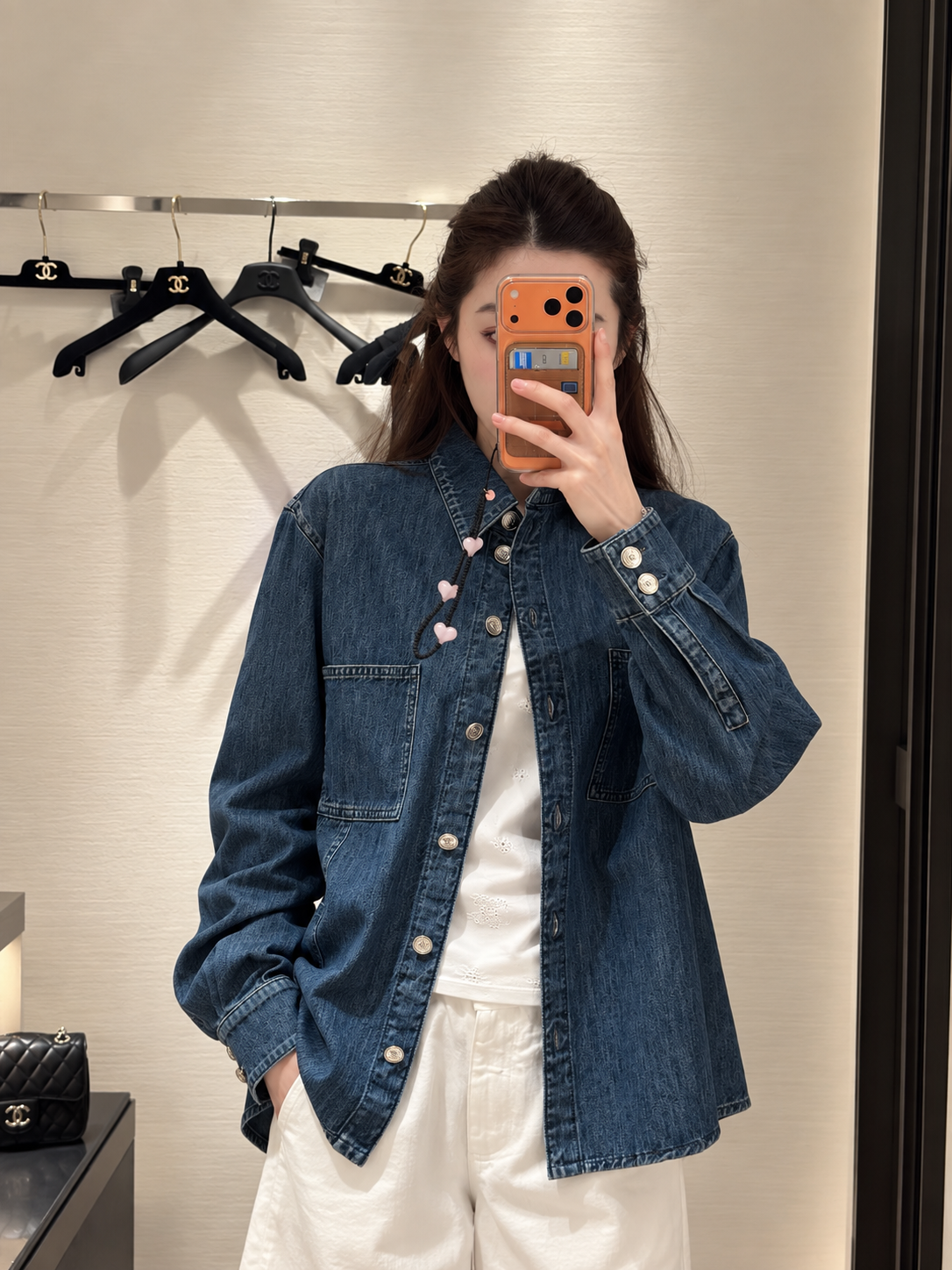 [CHANEL] 샤넬 빈티지 워싱 데님 워크 셔츠