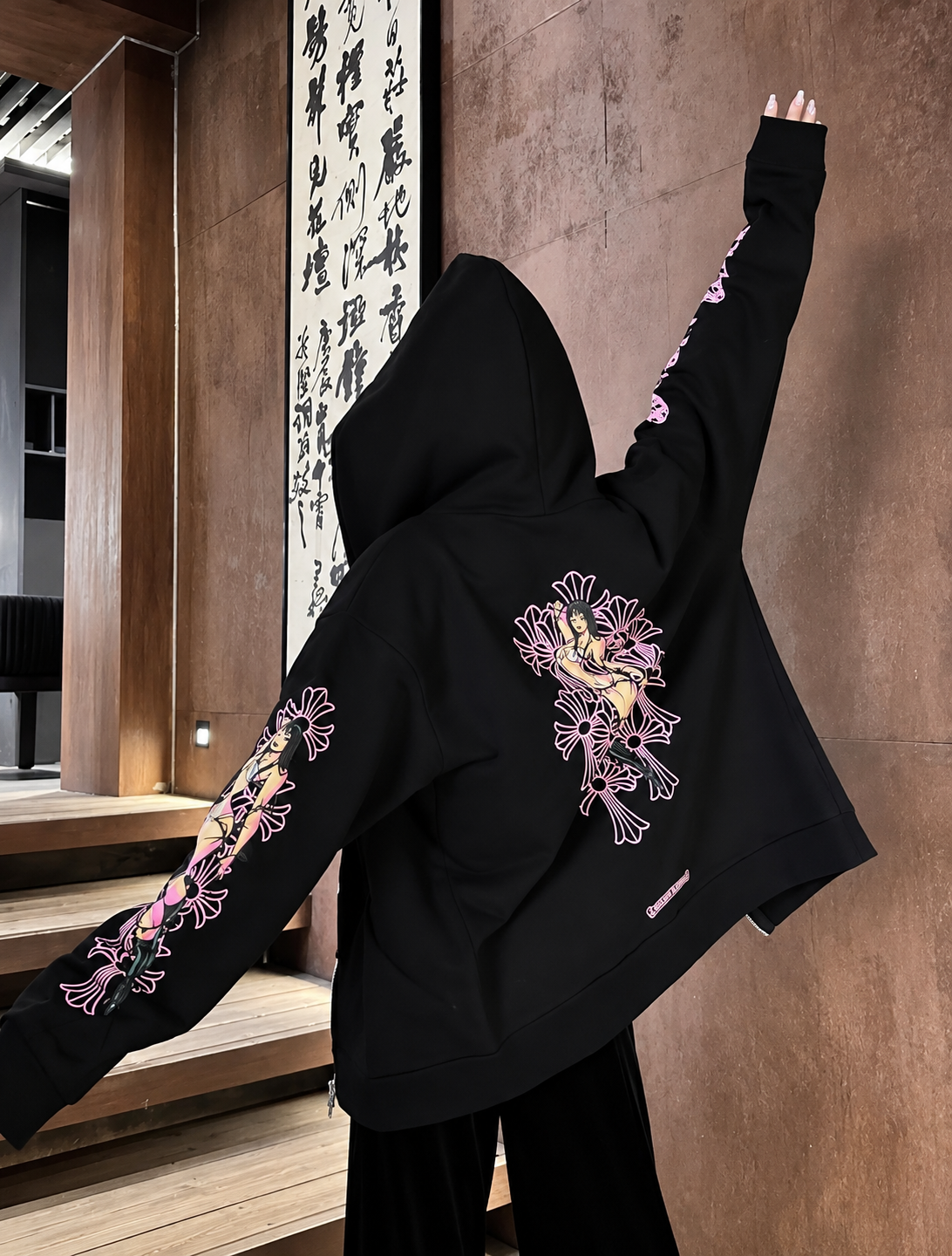 [CHROME HEARTS] 크롬하츠 데들리 돌 그래픽 후드 집업