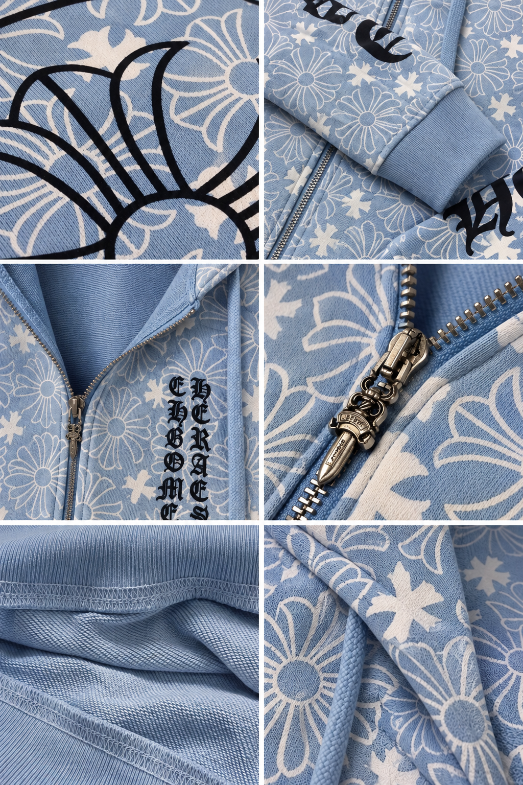 [CHROME HEARTS] 크롬하츠 산스크리트 크로스 올오버 후드 집