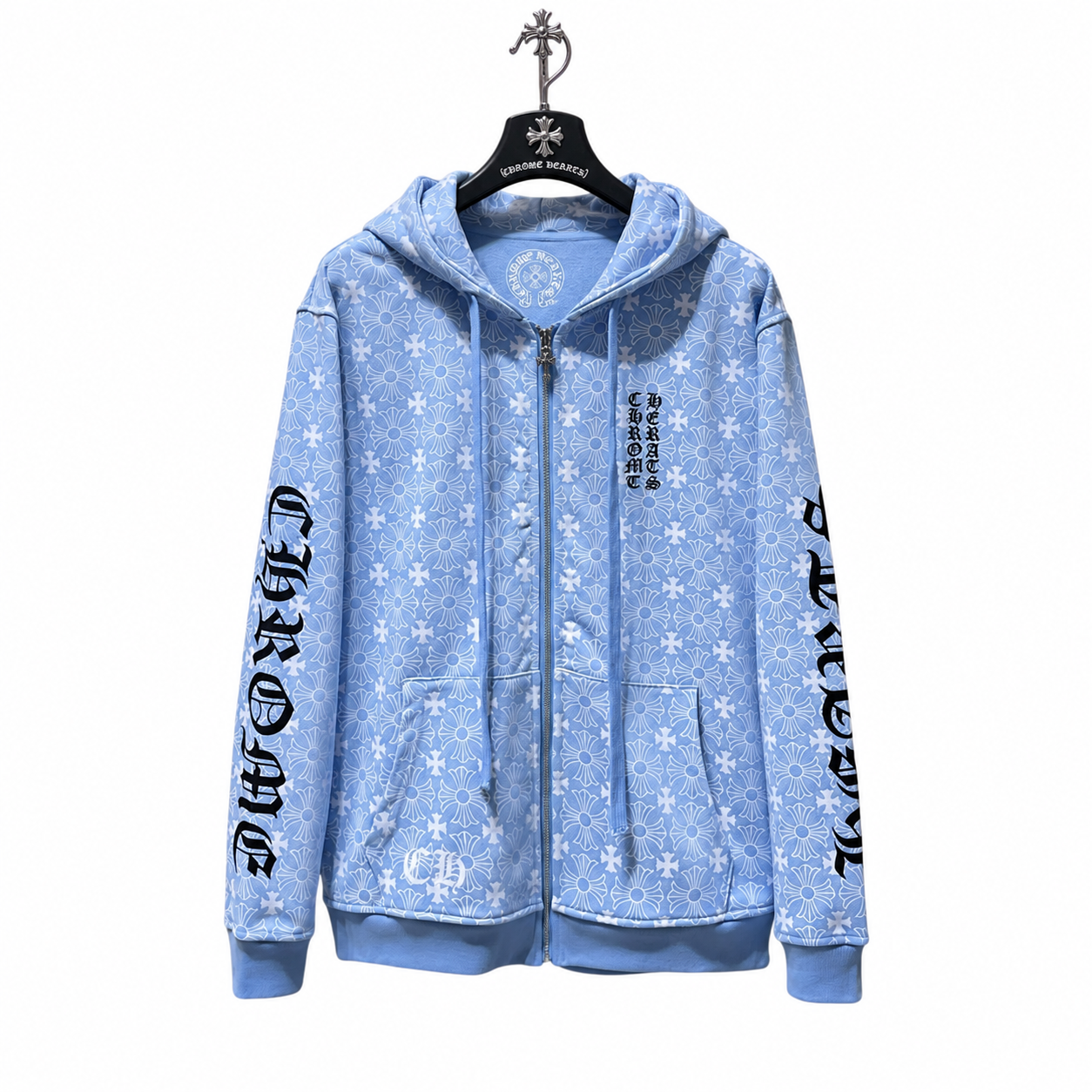 [CHROME HEARTS] 크롬하츠 산스크리트 크로스 올오버 후드 집