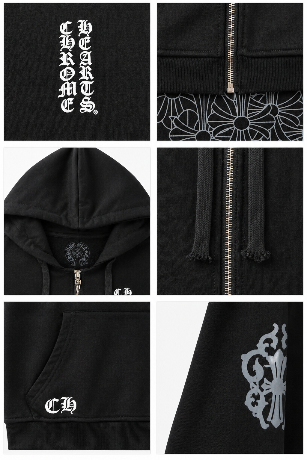 [CHROME HEARTS] 크롬하츠 산스크리트 크로스 후드 집업
