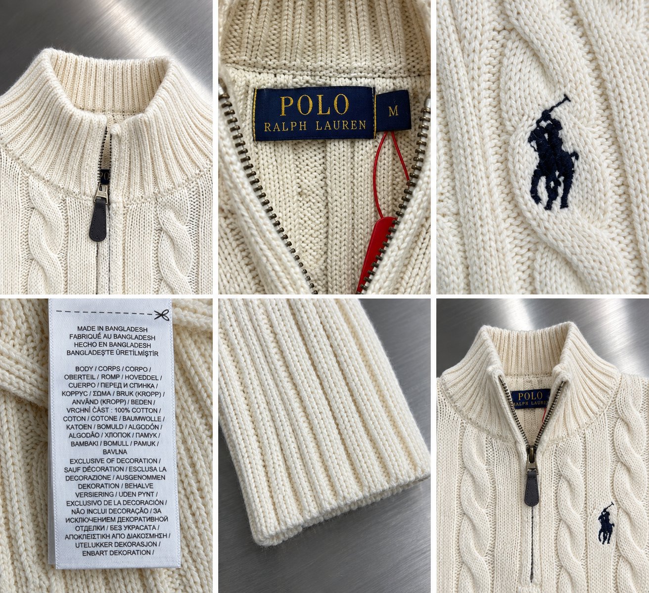 [POLO RALPH LAUREN] 폴로 랄프 로렌 케이블 니트 하프집업 스웨터