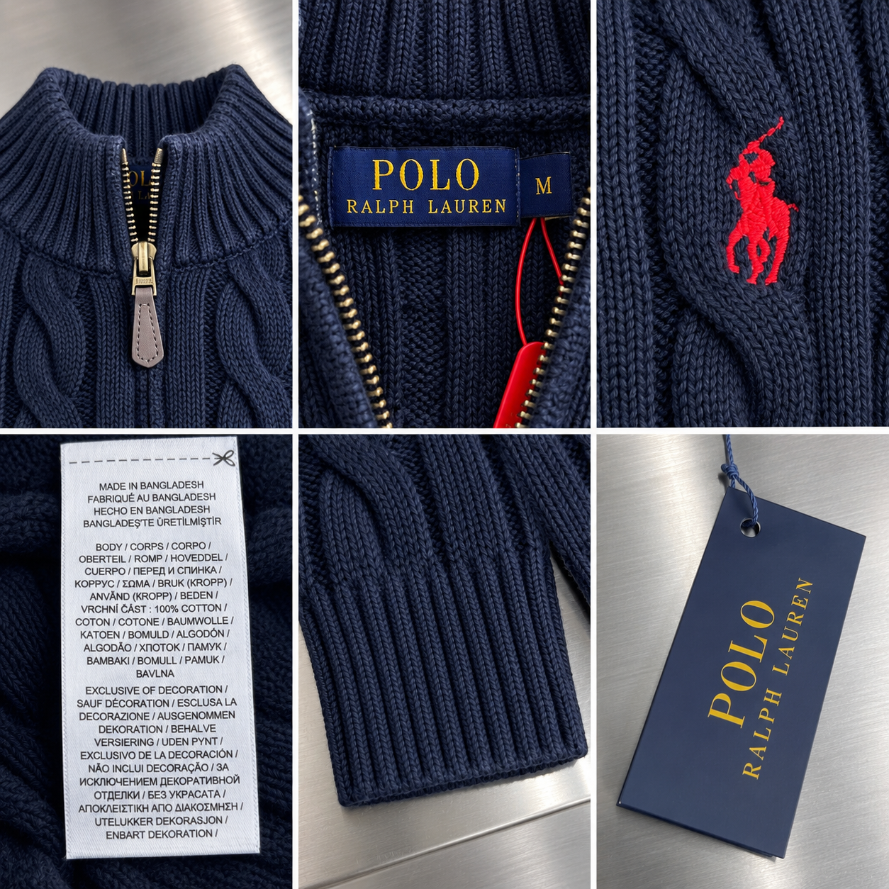 [POLO RALPH LAUREN] 폴로 랄프 로렌 케이블 니트 하프집업 스웨터