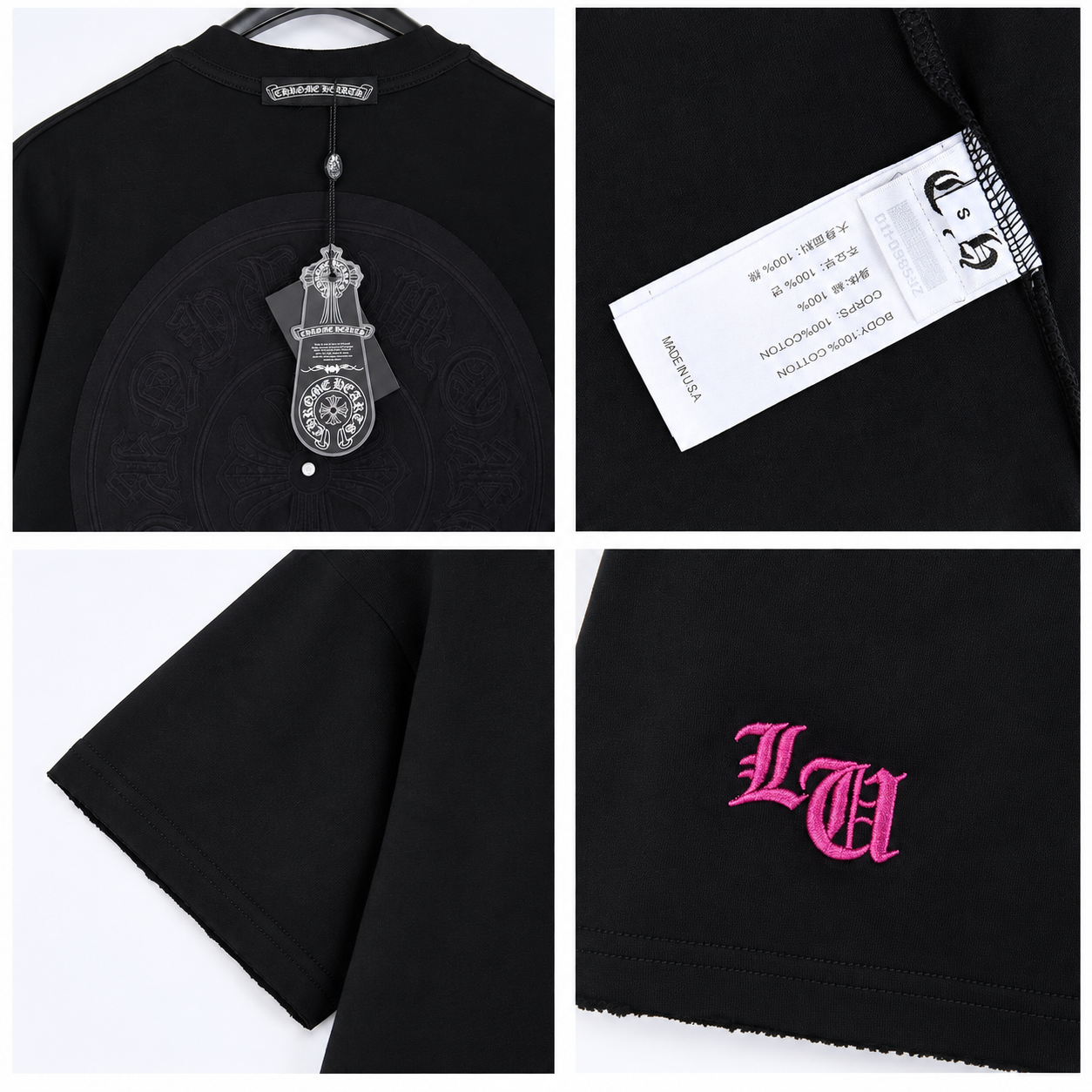 [CHROME HEARTS] 크롬하츠 호스슈 크로스 패치 자수 반팔 티셔츠