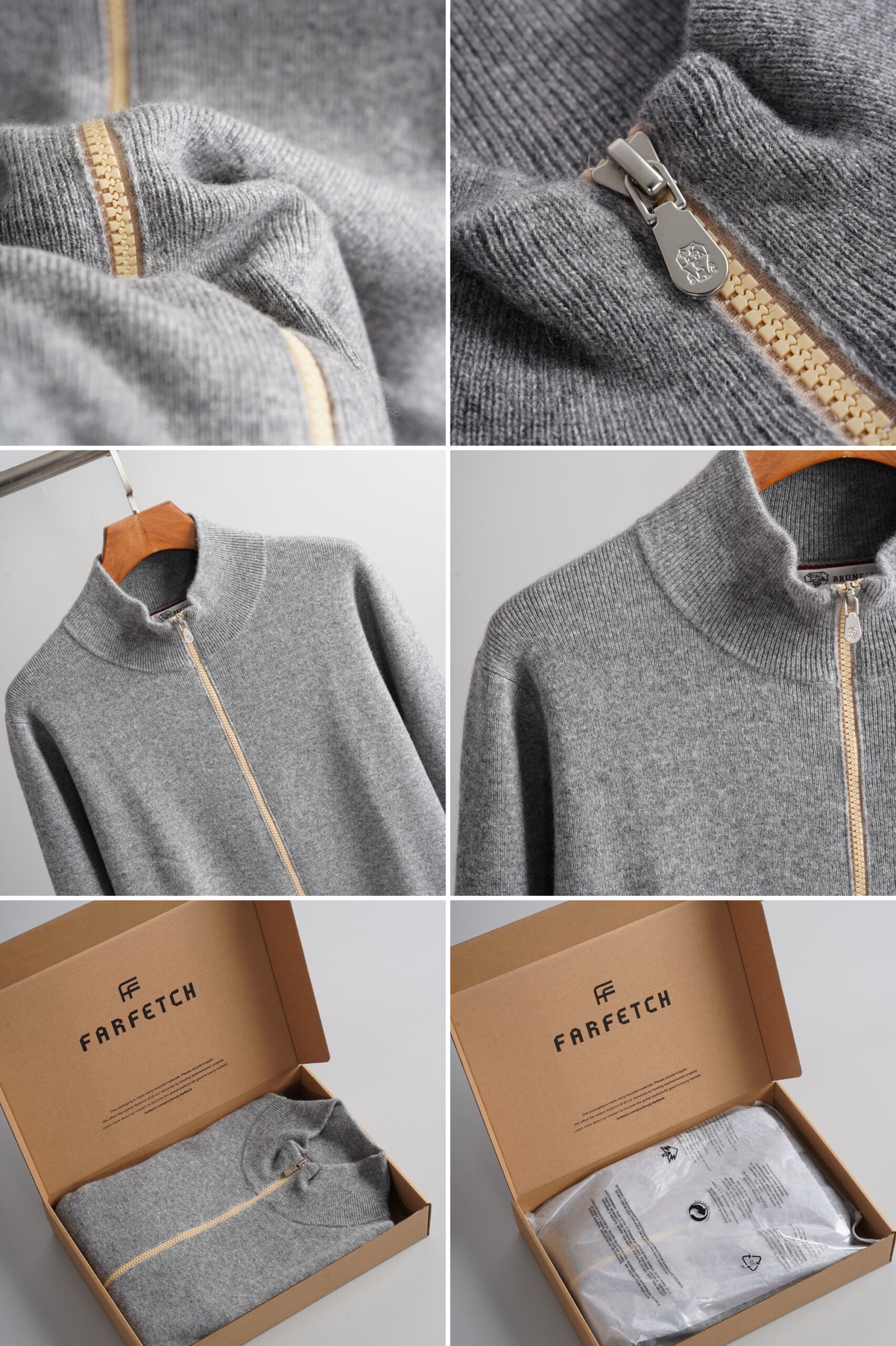 [BRUNELLO CUCINELLI]  쿠치넬리 캐시미어 투웨이 집업 가디건