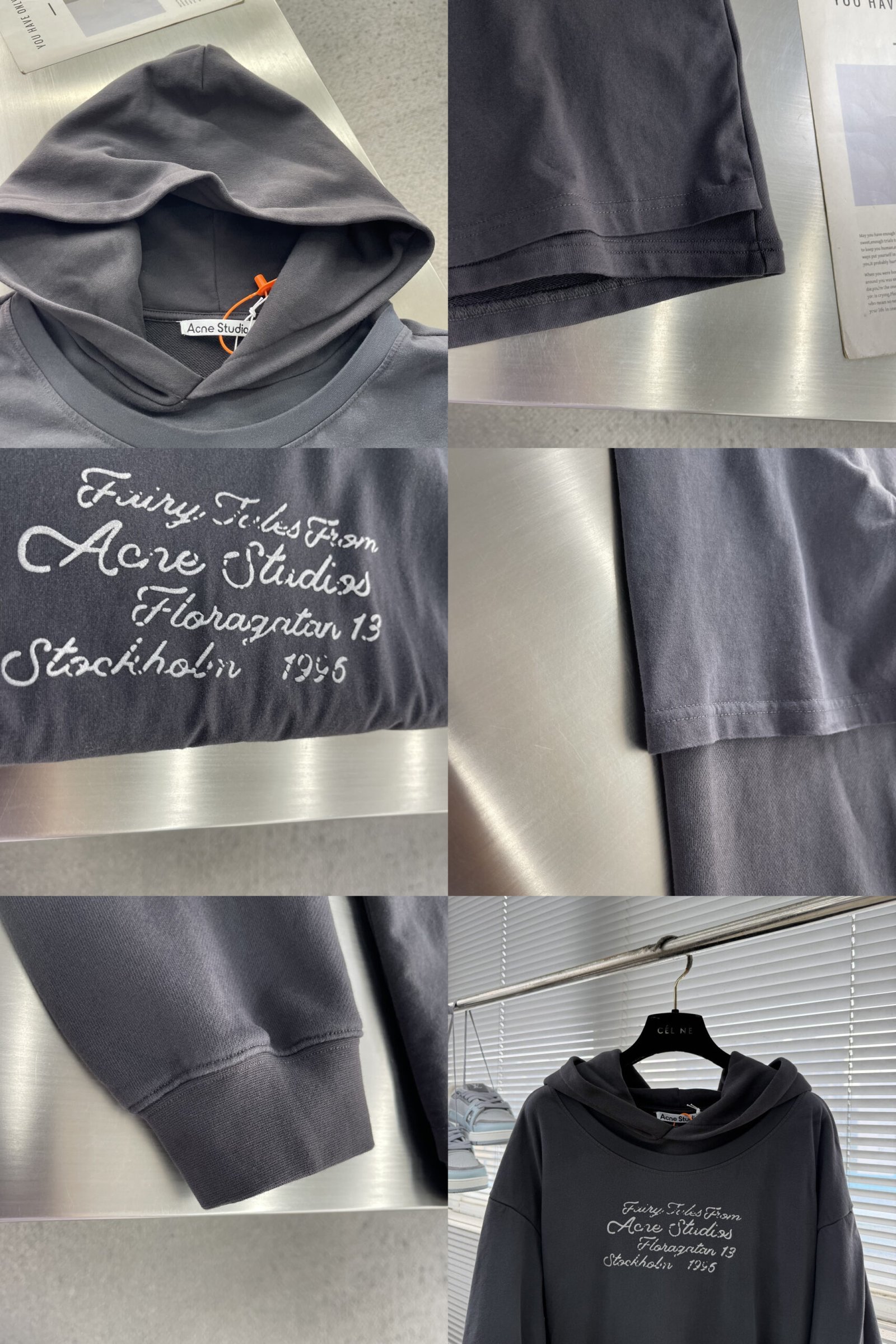 [ACNE STUDIOS] 아크네 스튜디오 로고 레이어드 후드 스웨트셔츠