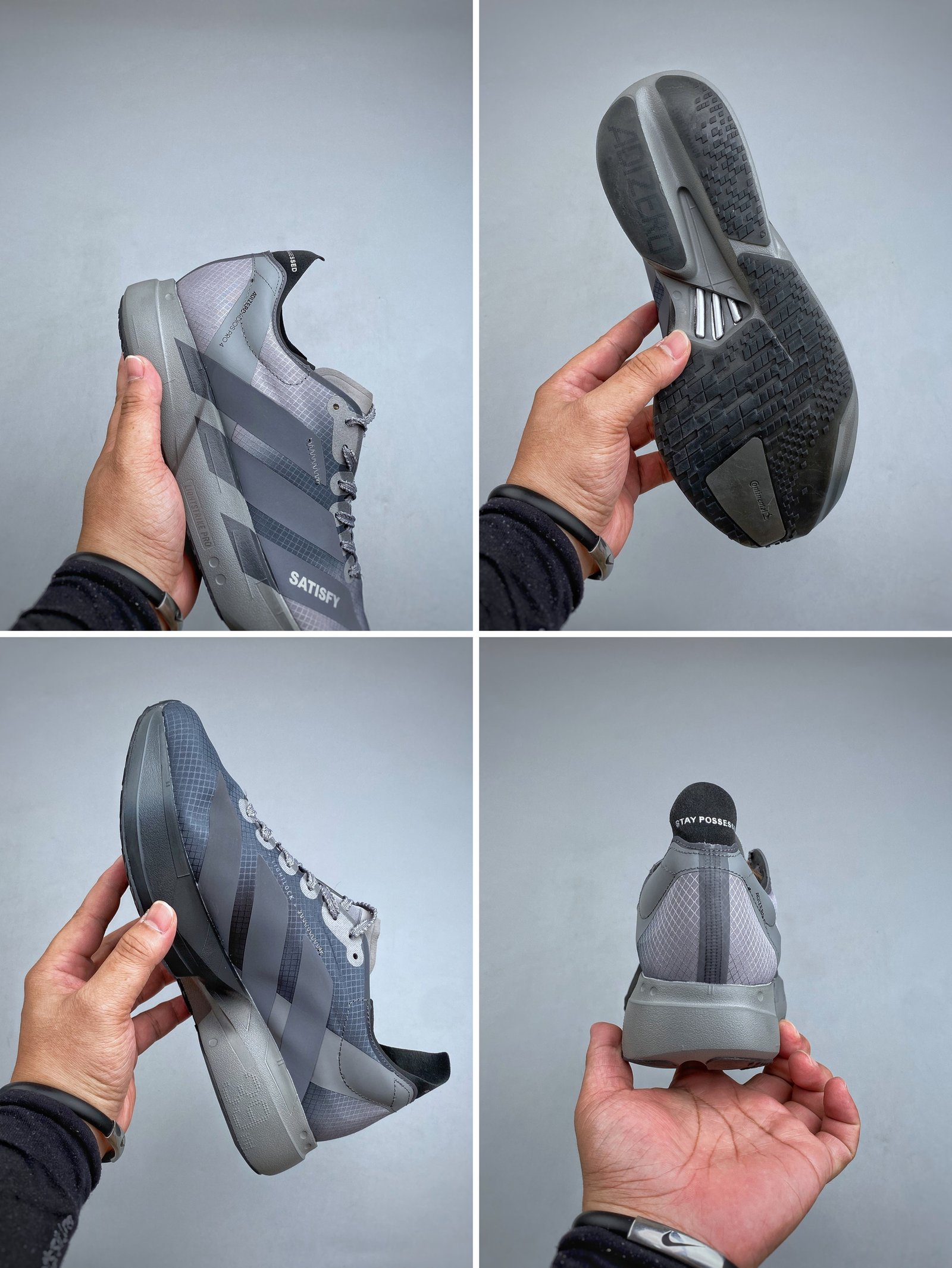[ADIDAS × SATISFY] 아디다스 아디제로 아디오스 프로 4 사티스파이 러닝화