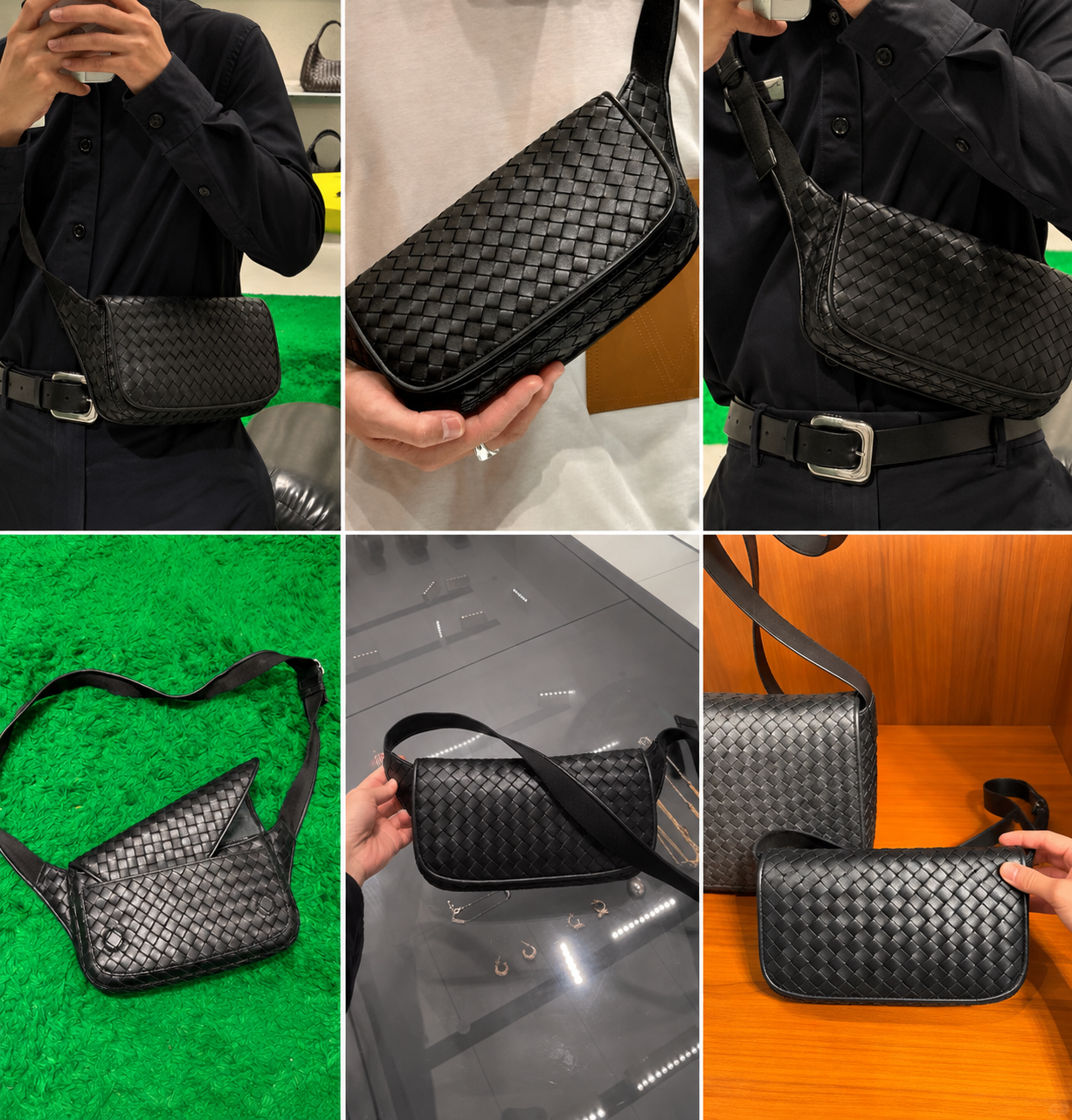 [BOTTEGA VENETA] 보테가 베네타 인트레치아토 레더 벨트백