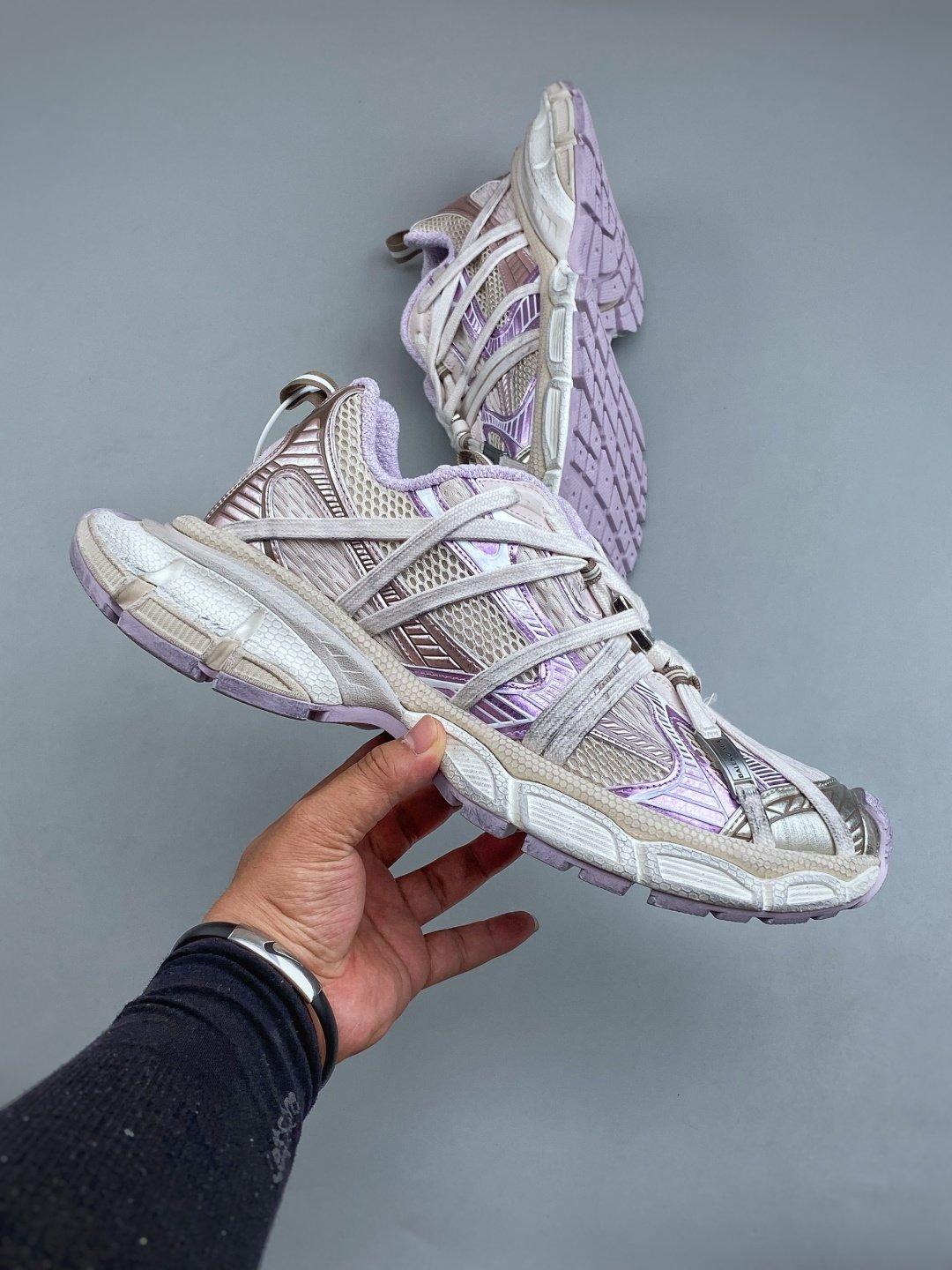 [BALENCIAGA] 발렌시아가 파리 3XL 스파이더맨 메탈릭 스트랩 스니커즈
