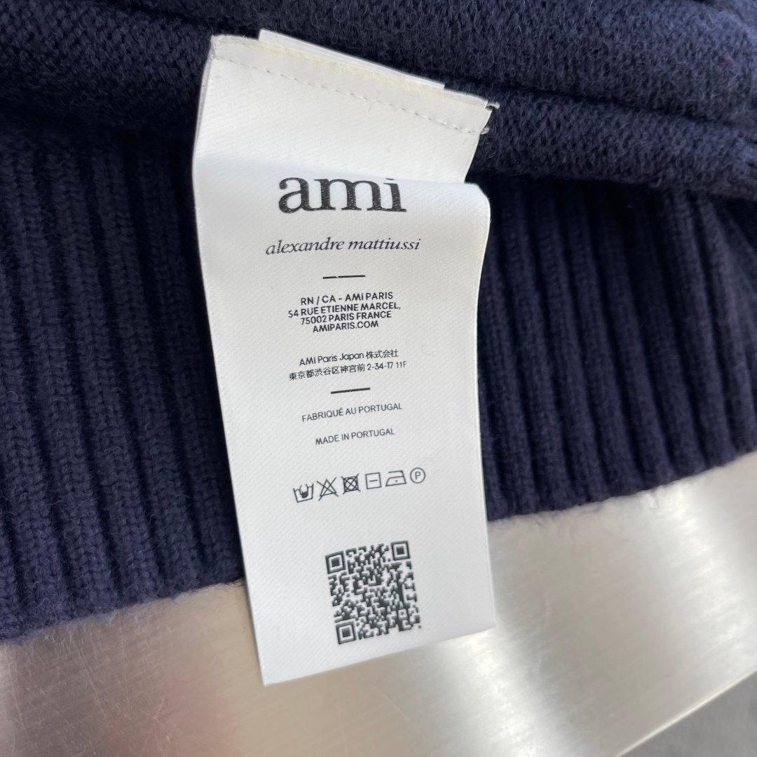 [AMI PARIS] 파리 빅 하트 자카드 울 블렌드 가디건