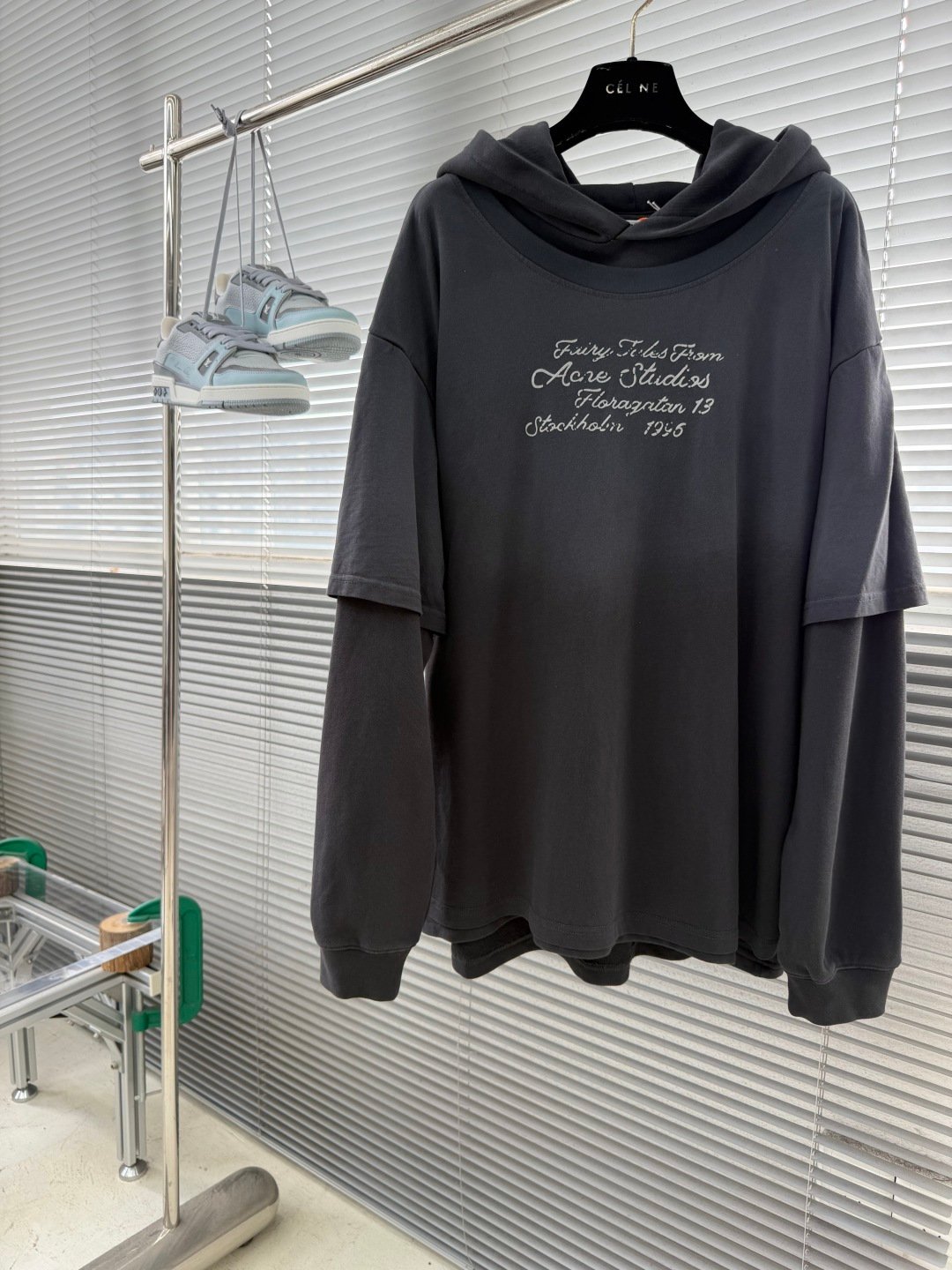 [ACNE STUDIOS] 아크네 스튜디오 로고 레이어드 후드 스웨트셔츠