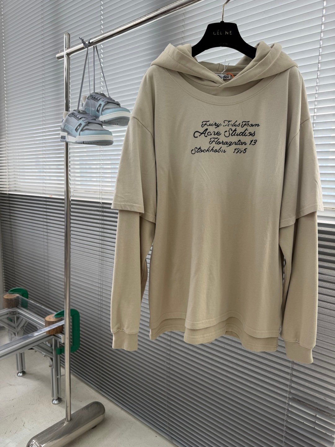 [ACNE STUDIOS] 아크네 스튜디오 로고 레이어드 후드 스웨트셔츠