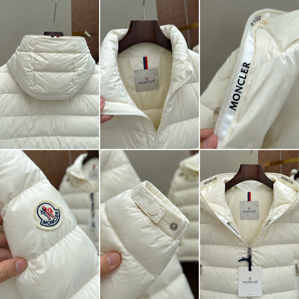 [MONCLER] 몽클레르 로고 후드 쇼트 다운 재킷