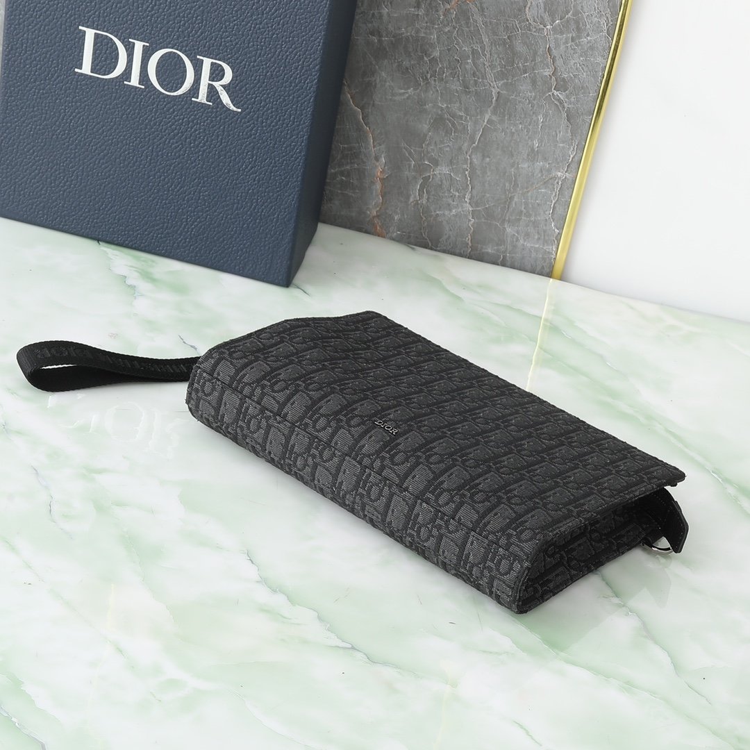 [DIOR] 디올 A5 트라이앵글 오블리크 자카드 클러치 블랙