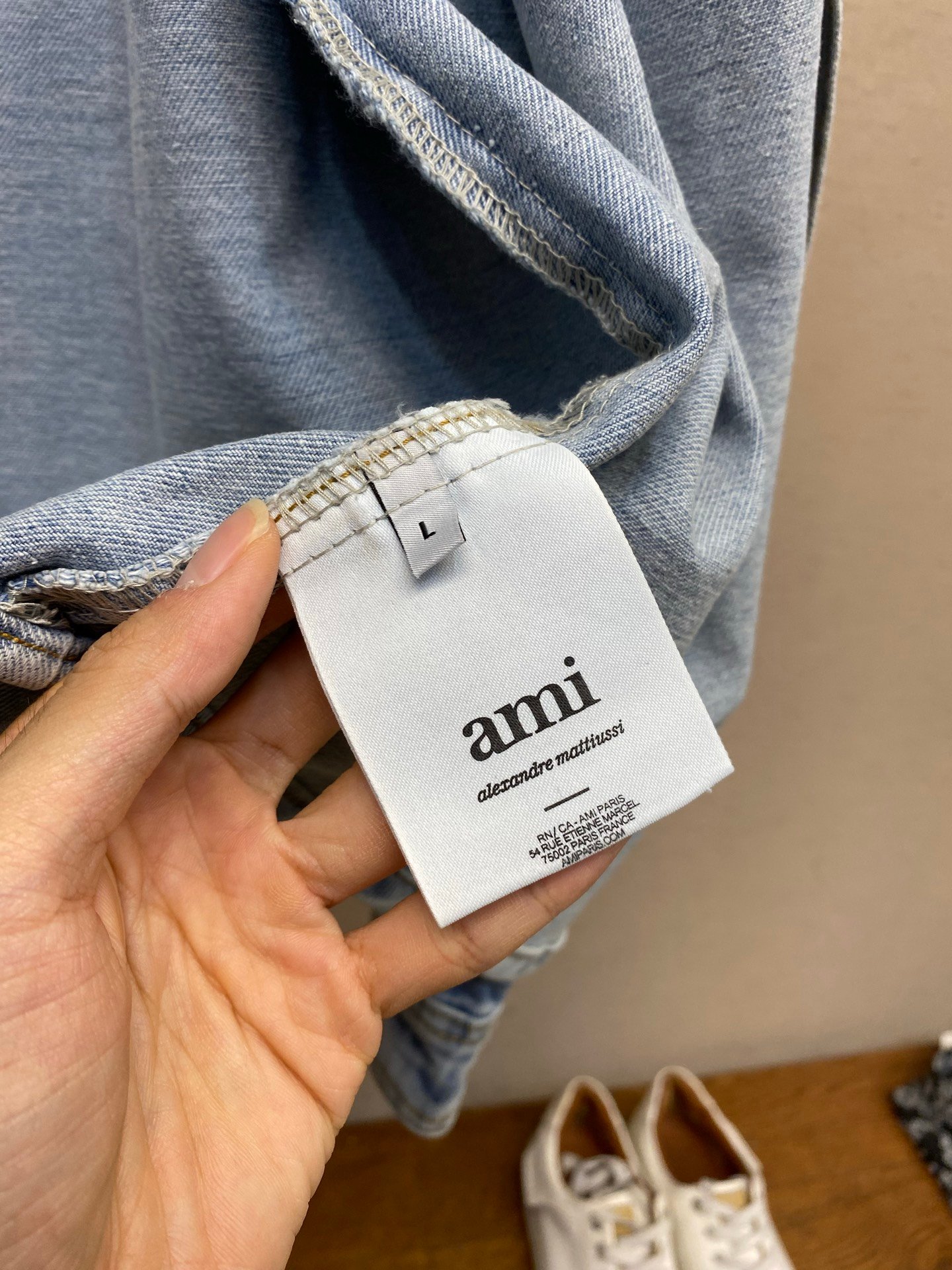 [AMI PARIS] 아미 파리 하트 로고 데님 셔츠