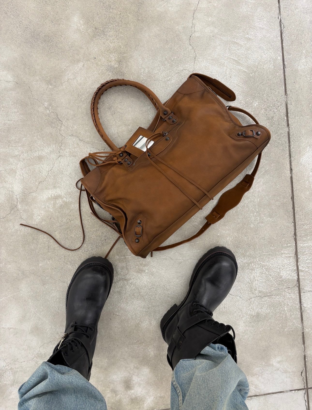 [BALENCIAGA] 발렌시아가 르 시티 라지 빈티지 레더백
