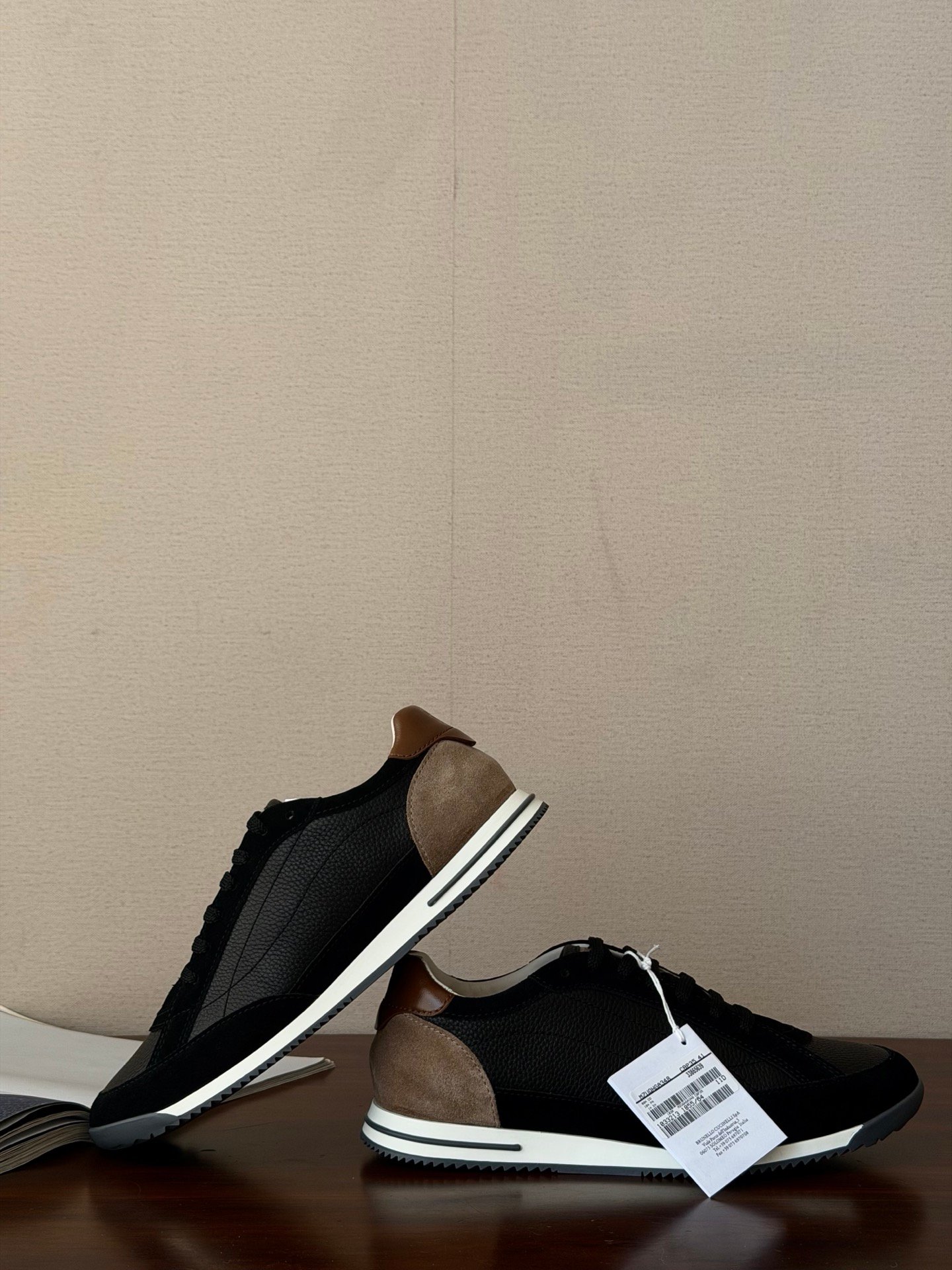 [BRUNELLO CUCINELLI] 브루넬로 쿠치넬리 레더 스웨이드 스니커즈