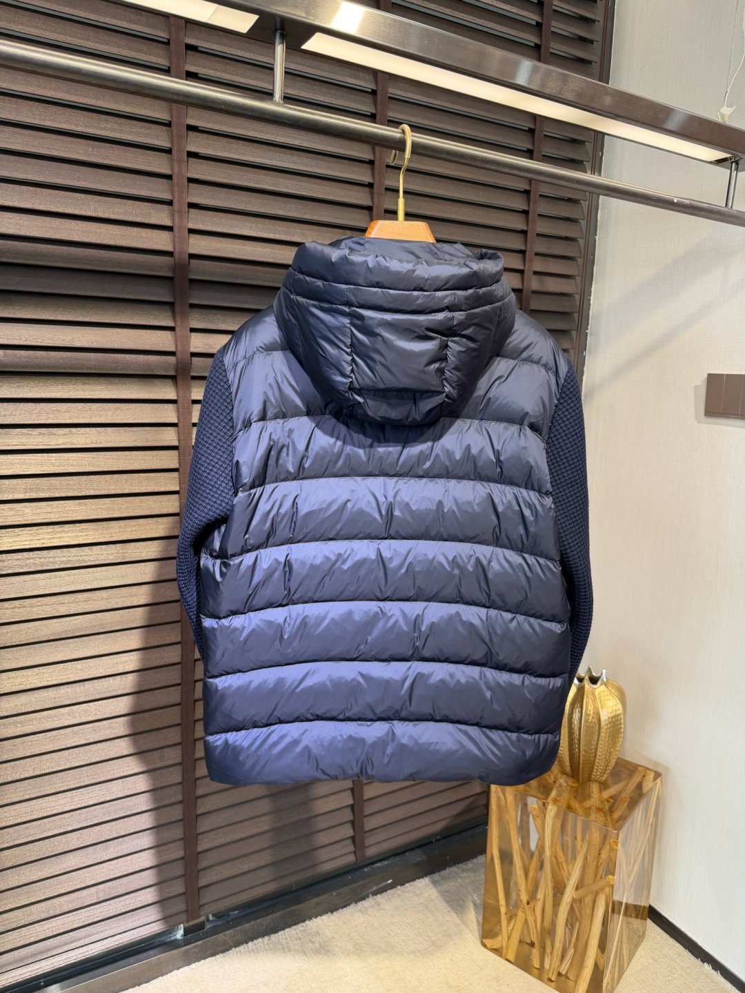 [PRADA] 프라다 니트 슬리브 후드 다운 재킷