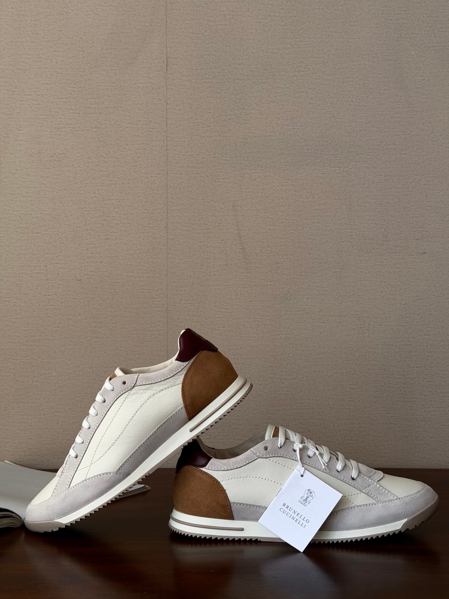 [BRUNELLO CUCINELLI] 브루넬로 쿠치넬리 레더 스웨이드 스니커즈