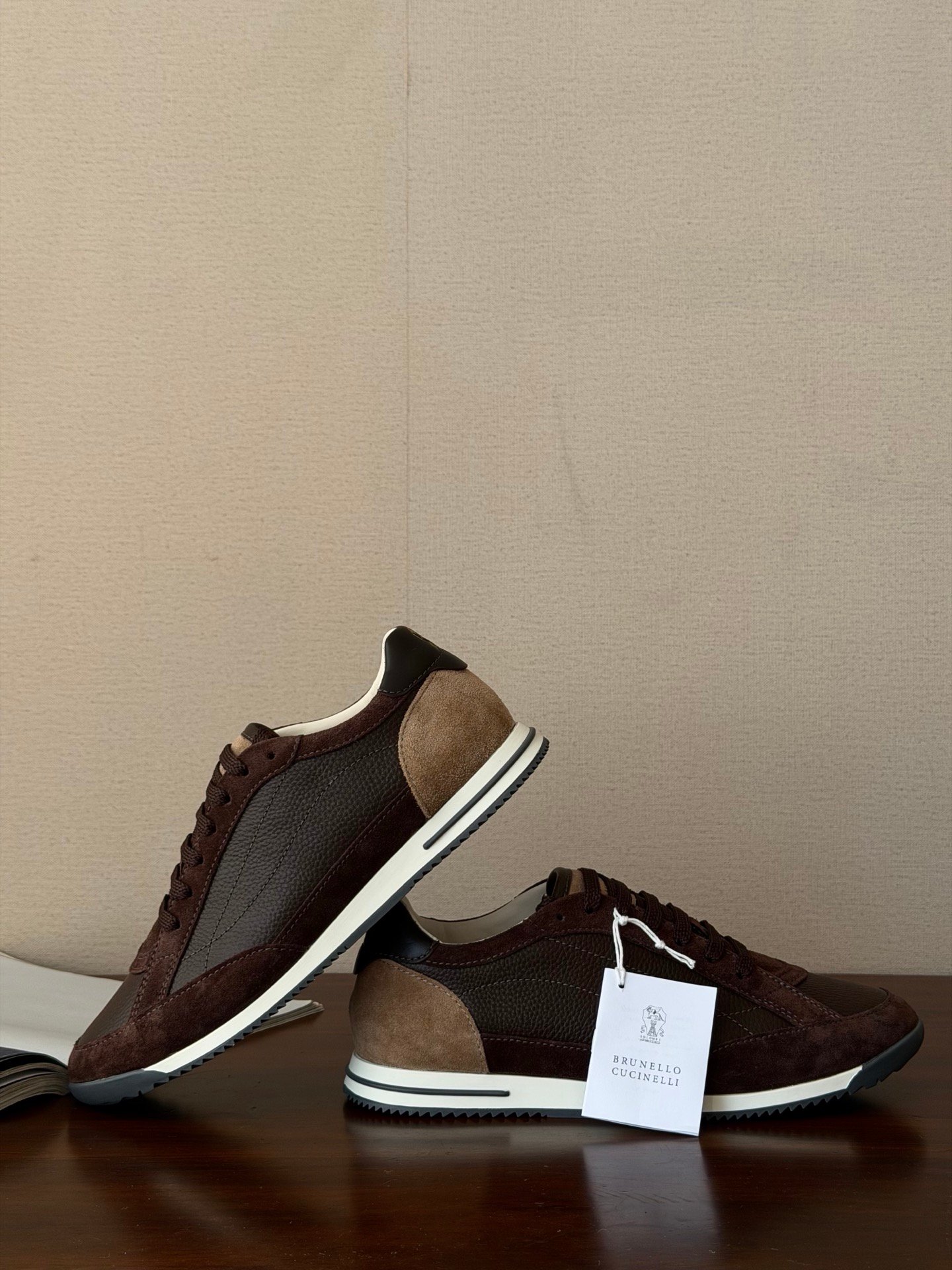 [BRUNELLO CUCINELLI] 브루넬로 쿠치넬리 레더 스웨이드 스니커즈