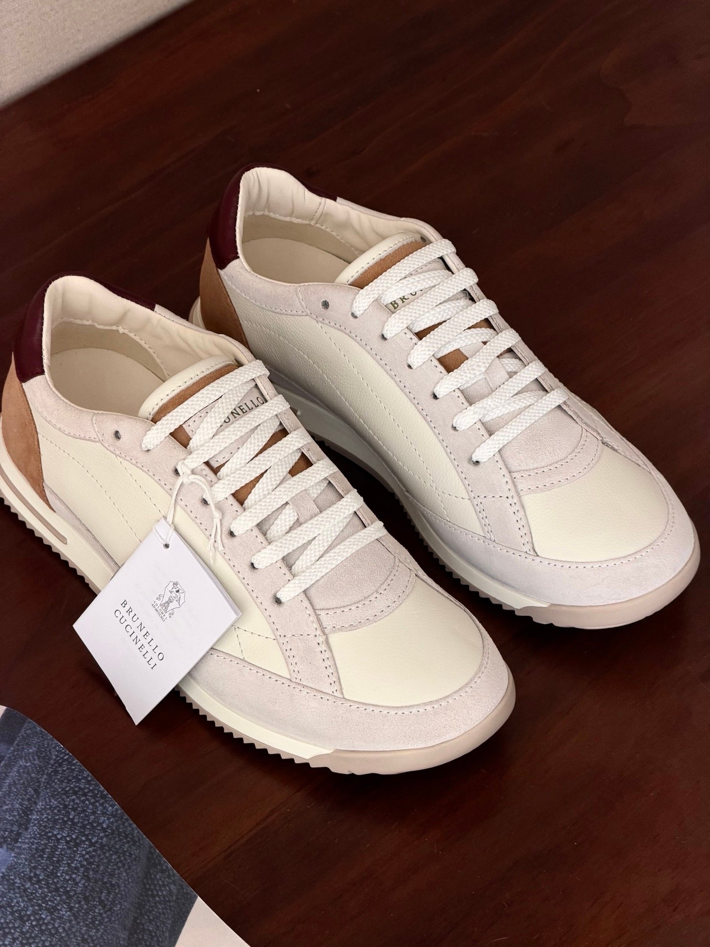 [BRUNELLO CUCINELLI] 브루넬로 쿠치넬리 레더 스웨이드 스니커즈