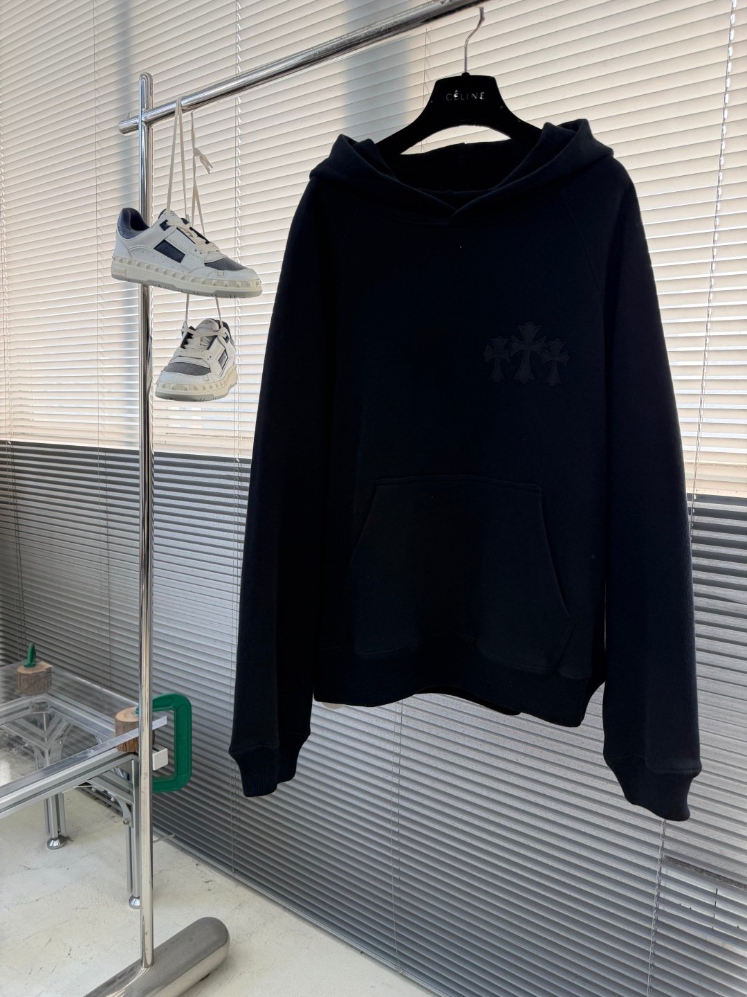 [CHROME HEARTS] 크롬하츠 크로스 패치 로고 후드 스웨트셔츠