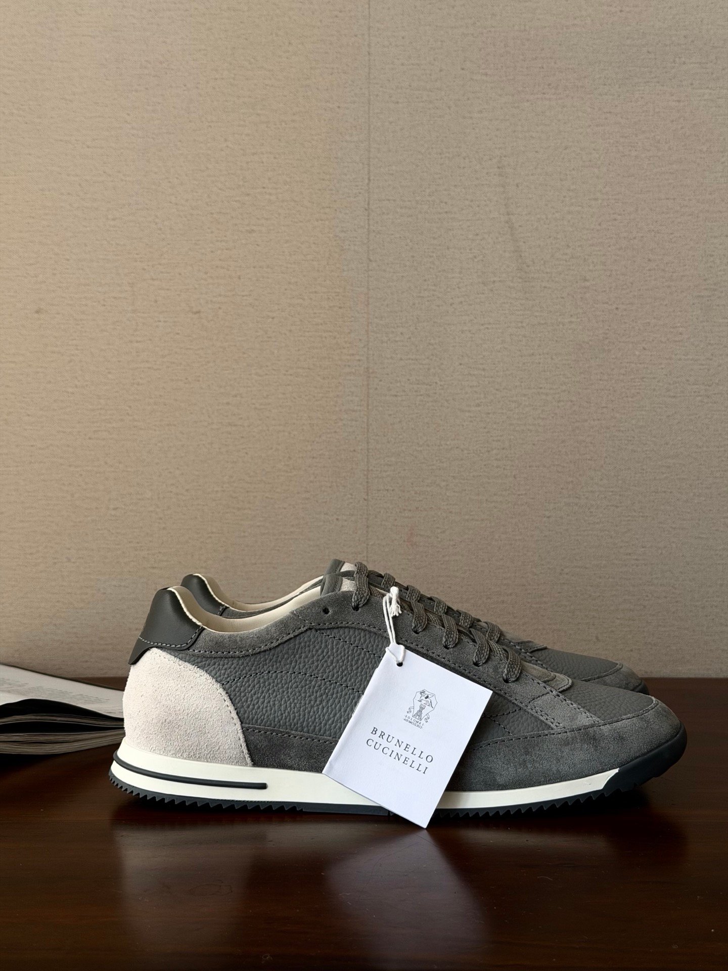 [BRUNELLO CUCINELLI] 브루넬로 쿠치넬리 레더 스웨이드 스니커즈