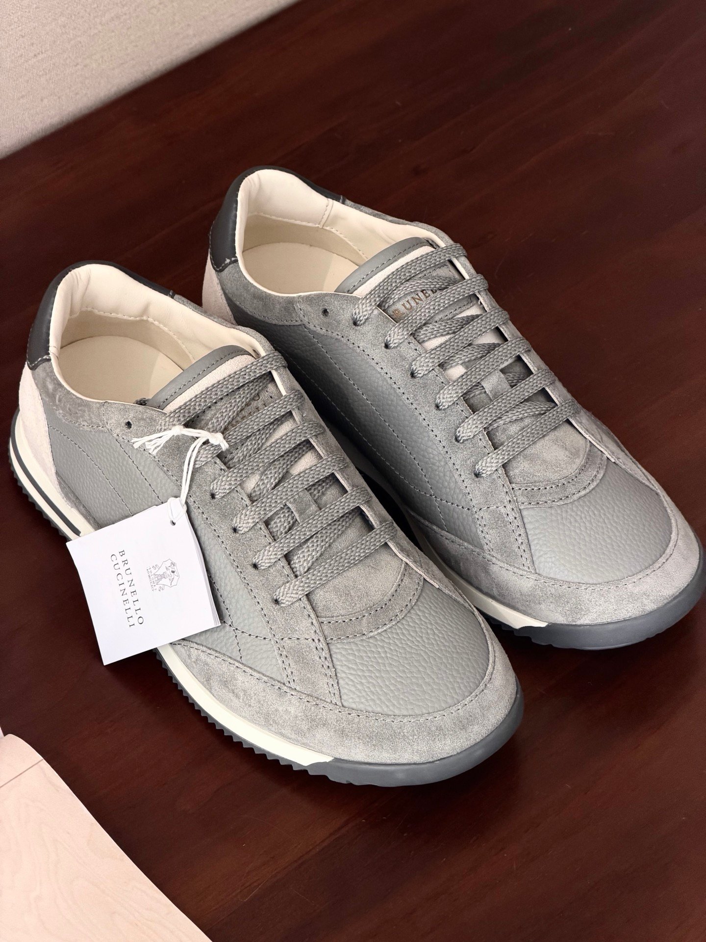 [BRUNELLO CUCINELLI] 브루넬로 쿠치넬리 레더 스웨이드 스니커즈