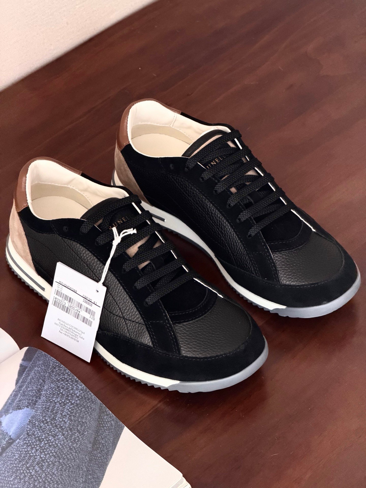 [BRUNELLO CUCINELLI] 브루넬로 쿠치넬리 레더 스웨이드 스니커즈