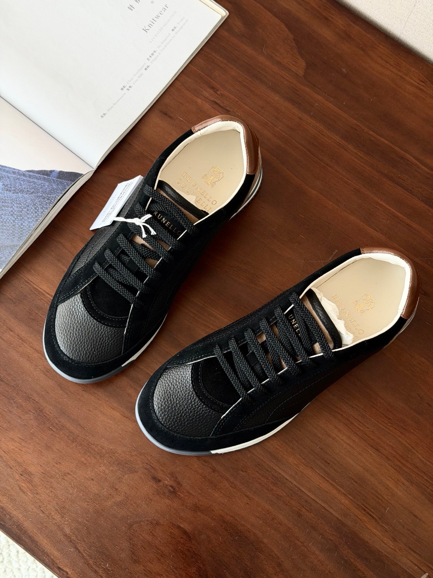 [BRUNELLO CUCINELLI] 브루넬로 쿠치넬리 레더 스웨이드 스니커즈