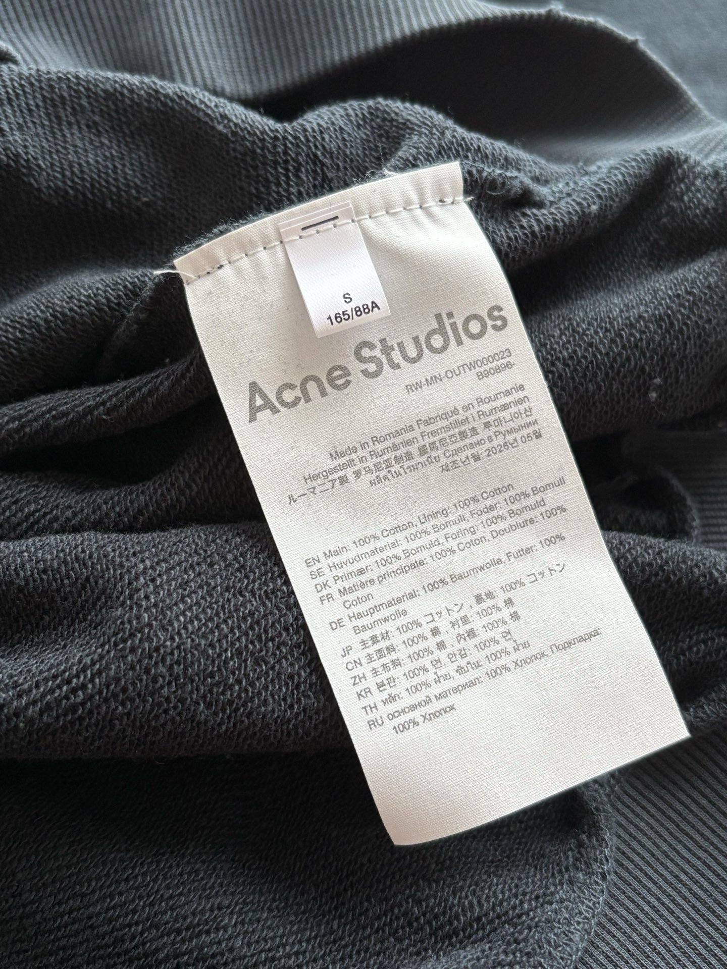 [ACNE STUDIOS] 아크네 스튜디오 1996 로고 워시드 후드 스웨트셔츠