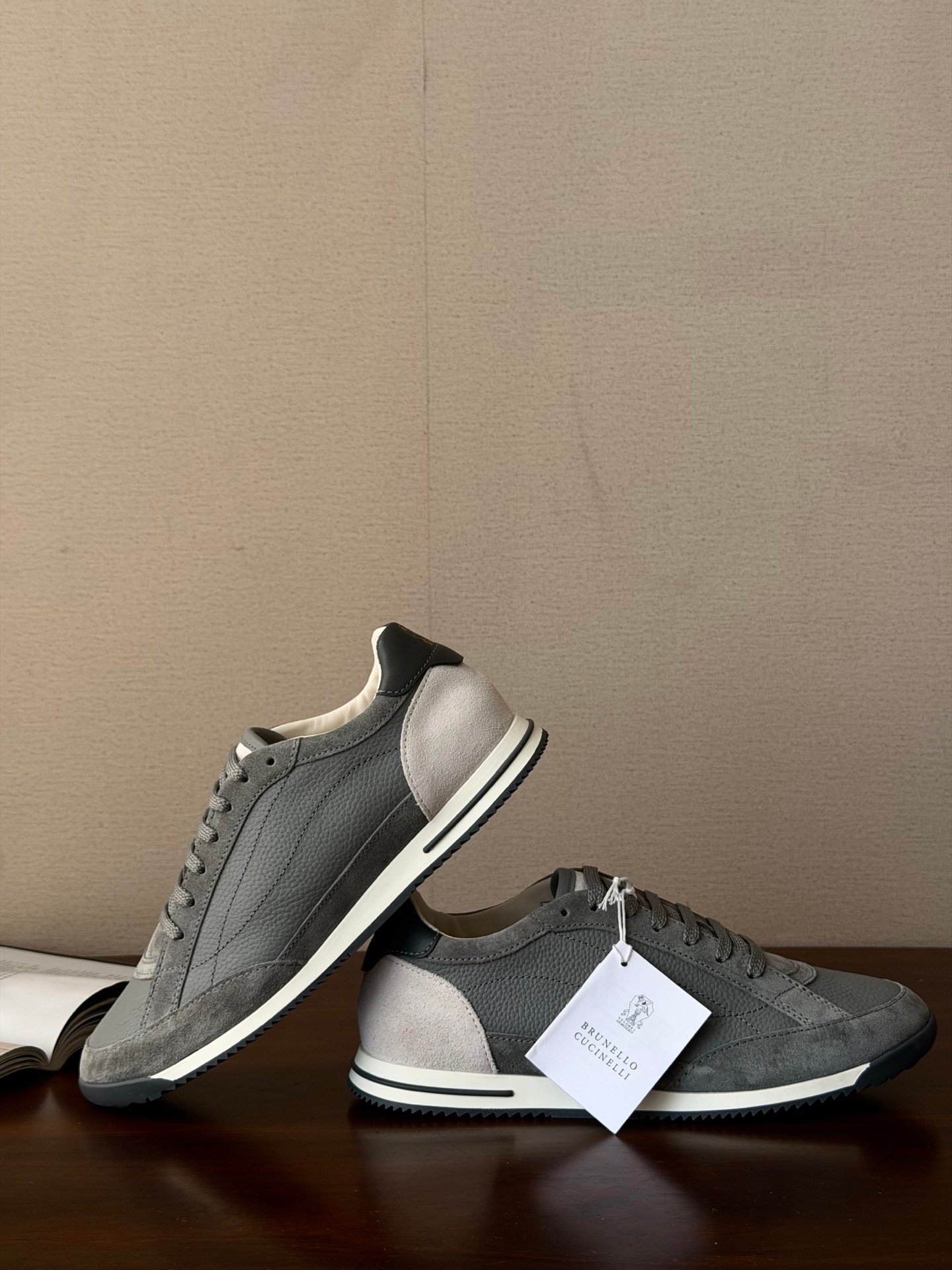 [BRUNELLO CUCINELLI] 브루넬로 쿠치넬리 레더 스웨이드 스니커즈