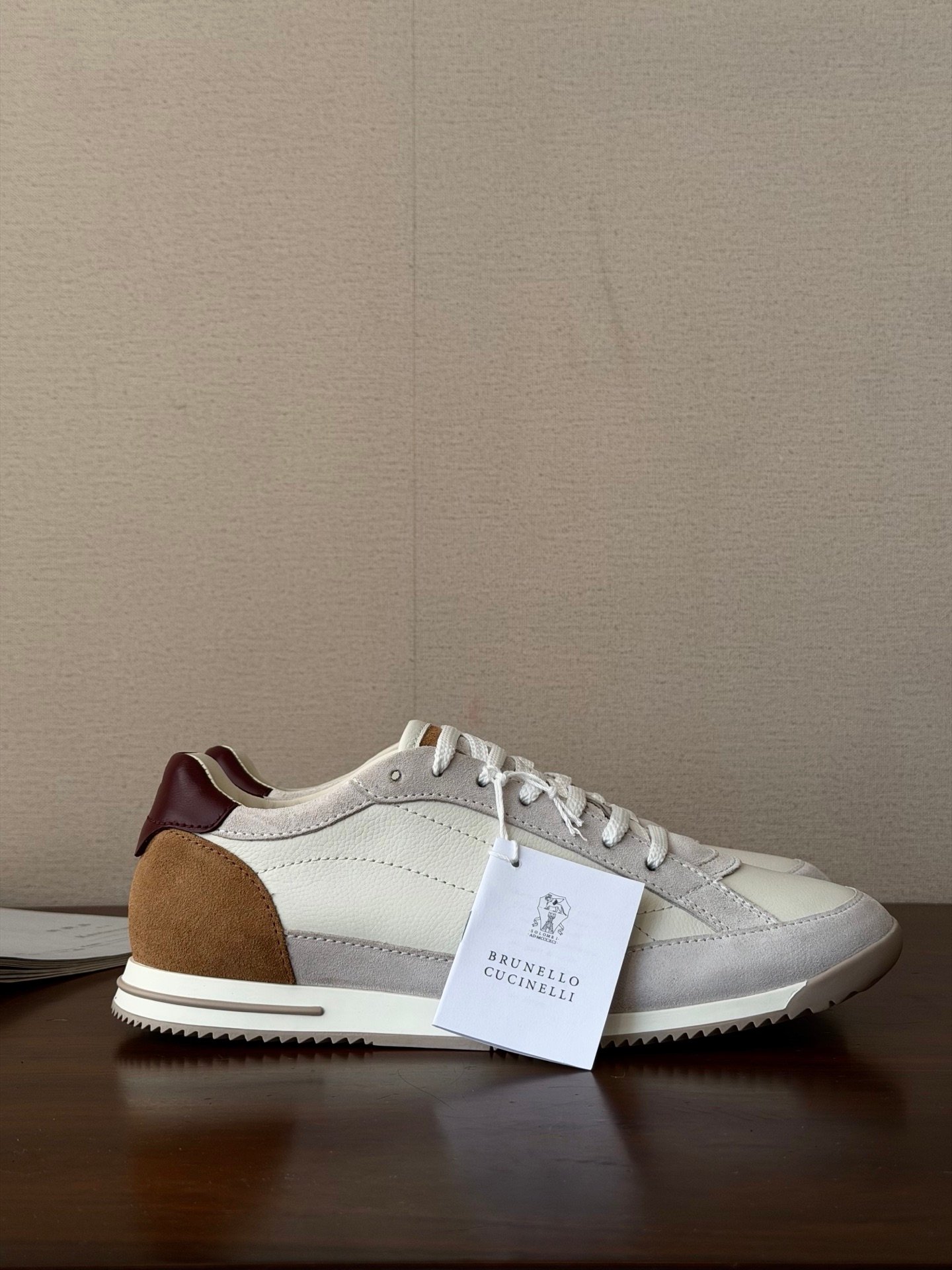 [BRUNELLO CUCINELLI] 브루넬로 쿠치넬리 레더 스웨이드 스니커즈