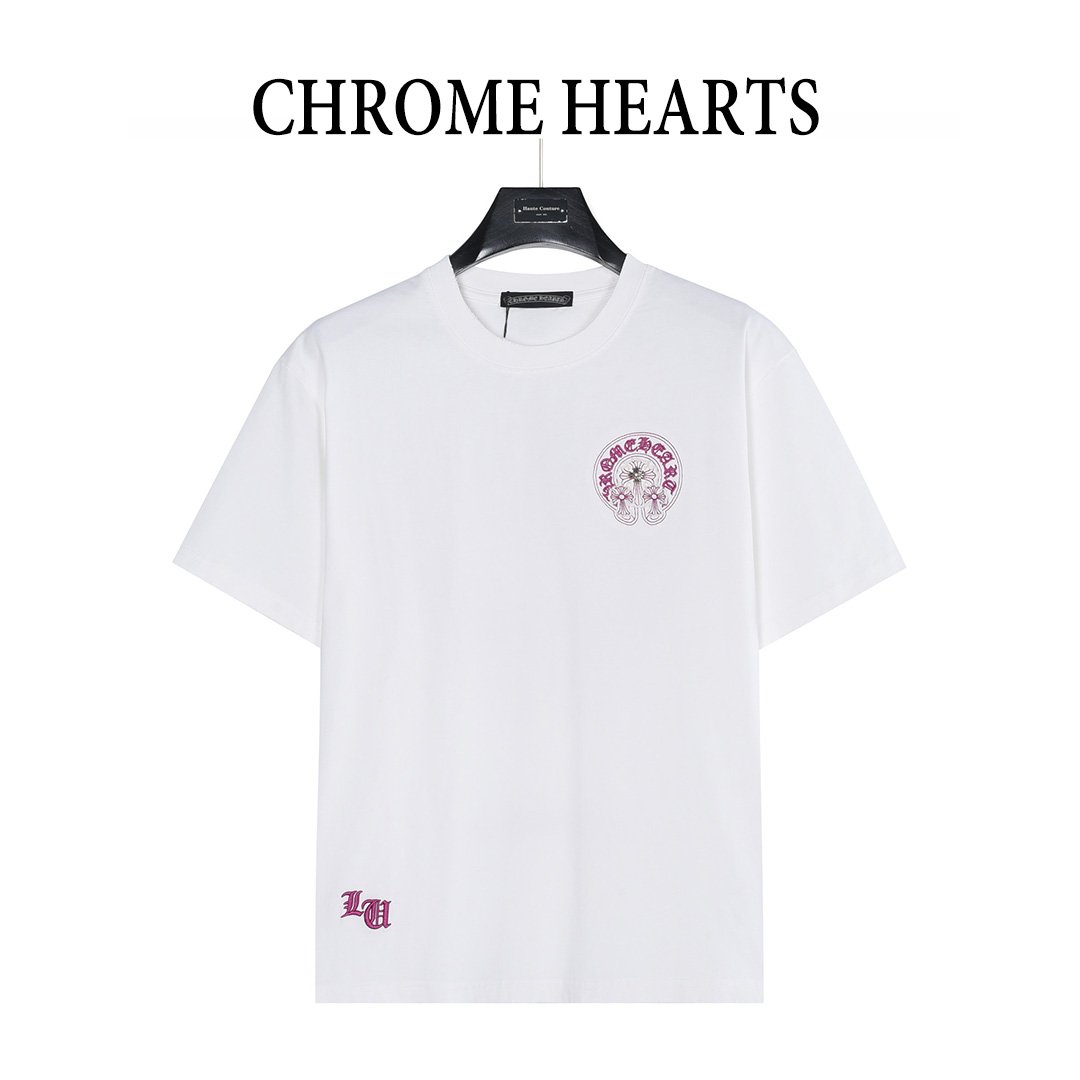 [CHROME HEARTS] 크롬하츠 호스슈 크로스 패치 자수 반팔 티셔츠