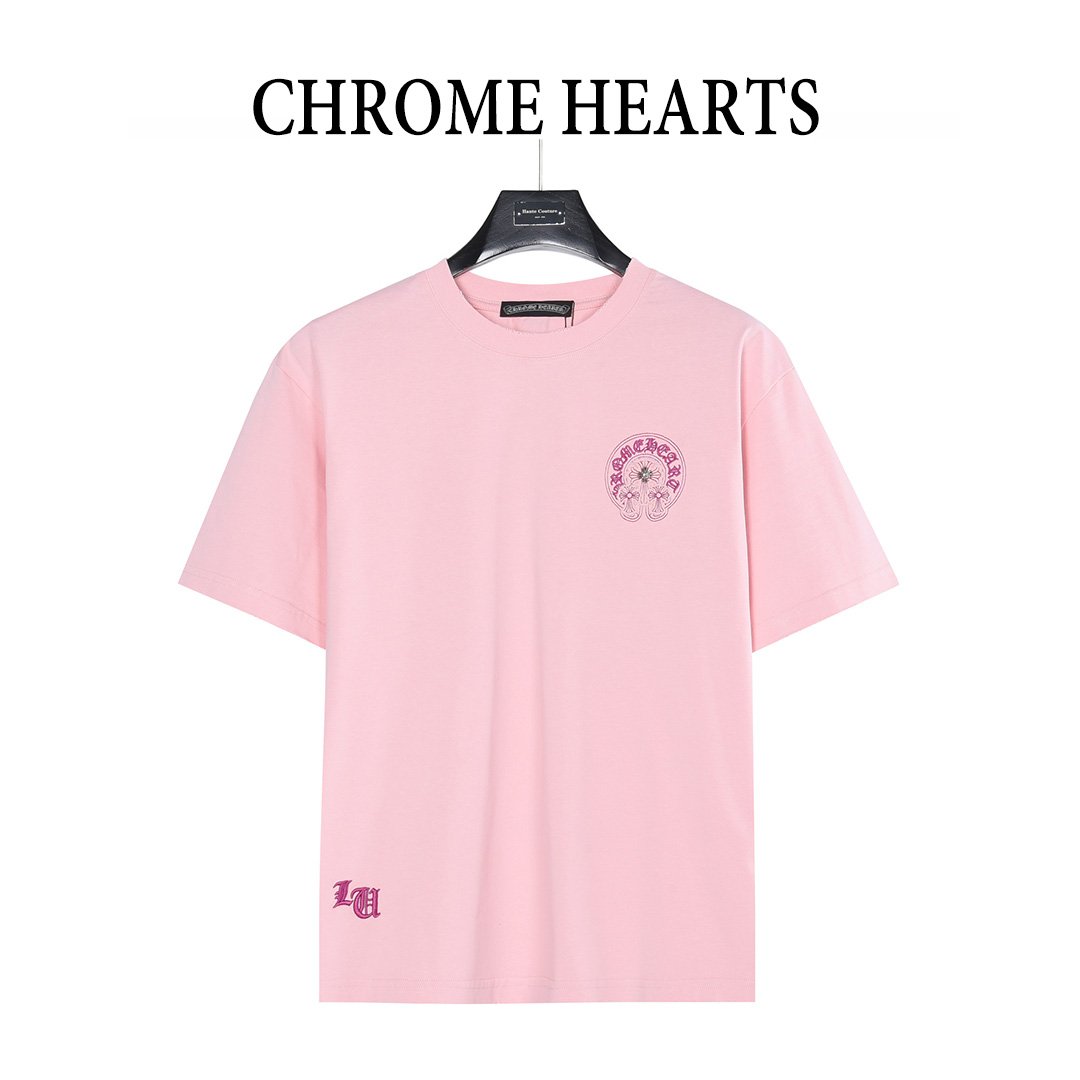 [CHROME HEARTS] 크롬하츠 호스슈 크로스 패치 자수 반팔 티셔츠
