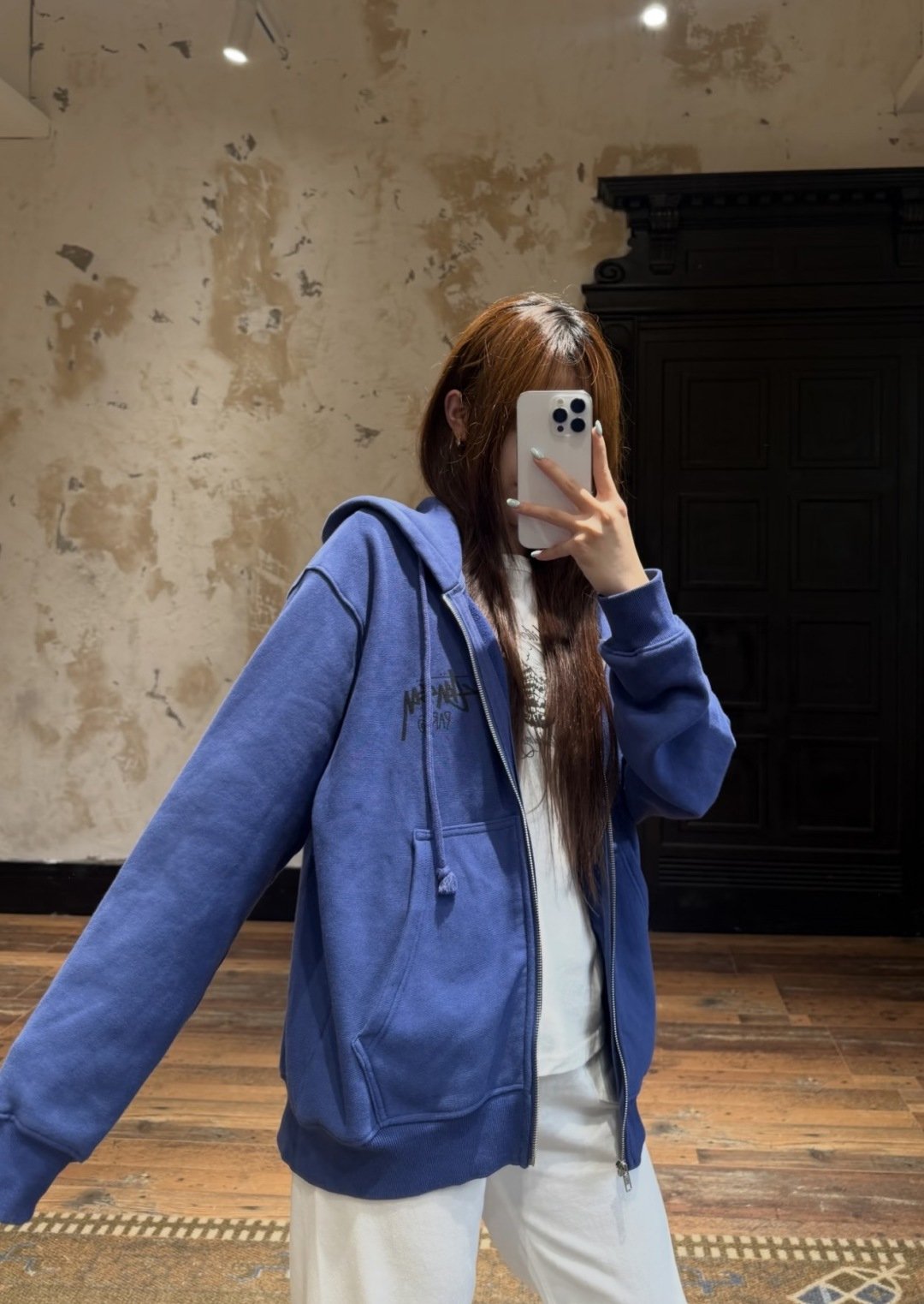 [STUSSY] 스투시 파리 미드나잇 블루 후드 집업