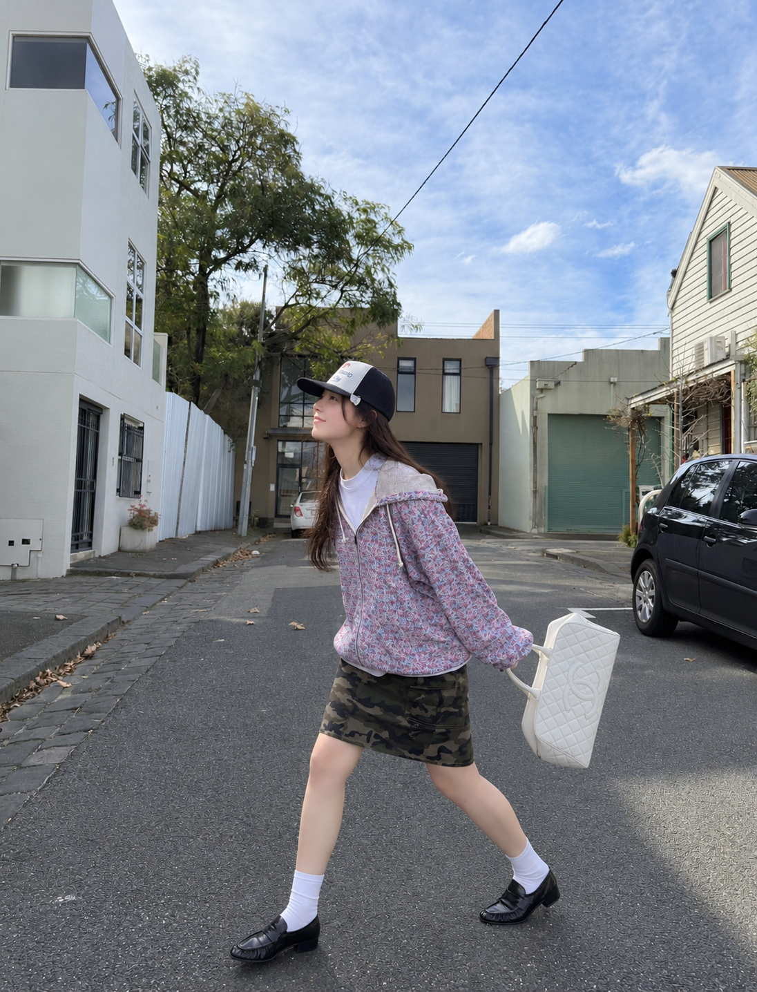 [STUSSY] 스투시 플라워 와플 후드 집업