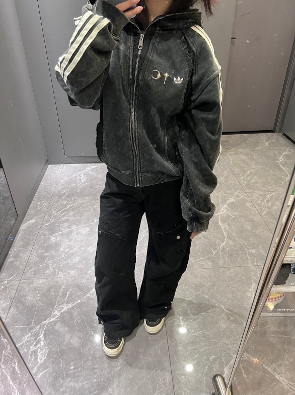 [Adidas originals x Thug club] 아디다스 오리지널스 x 터그 클럽 팀가이스트 워시드 마스크 후드 집업