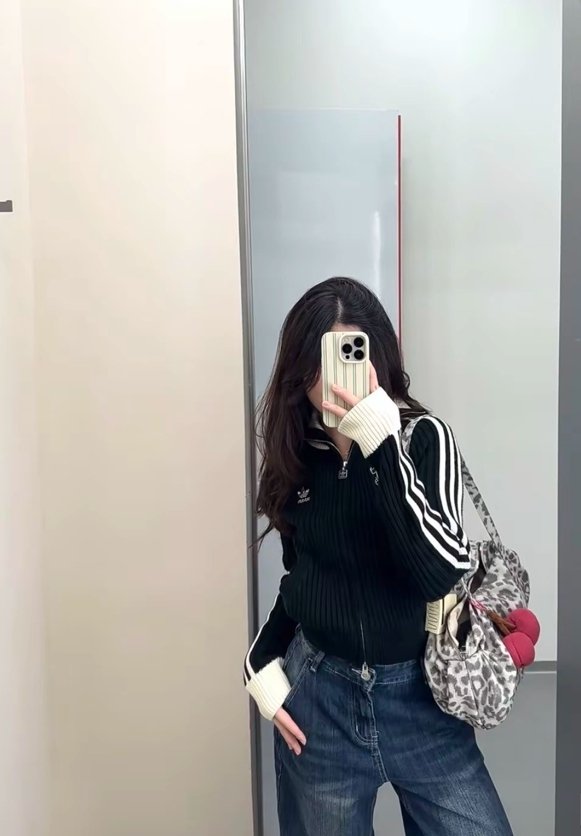 아디다스 오리지널스 TEAM 풀집 여성 니트 집업