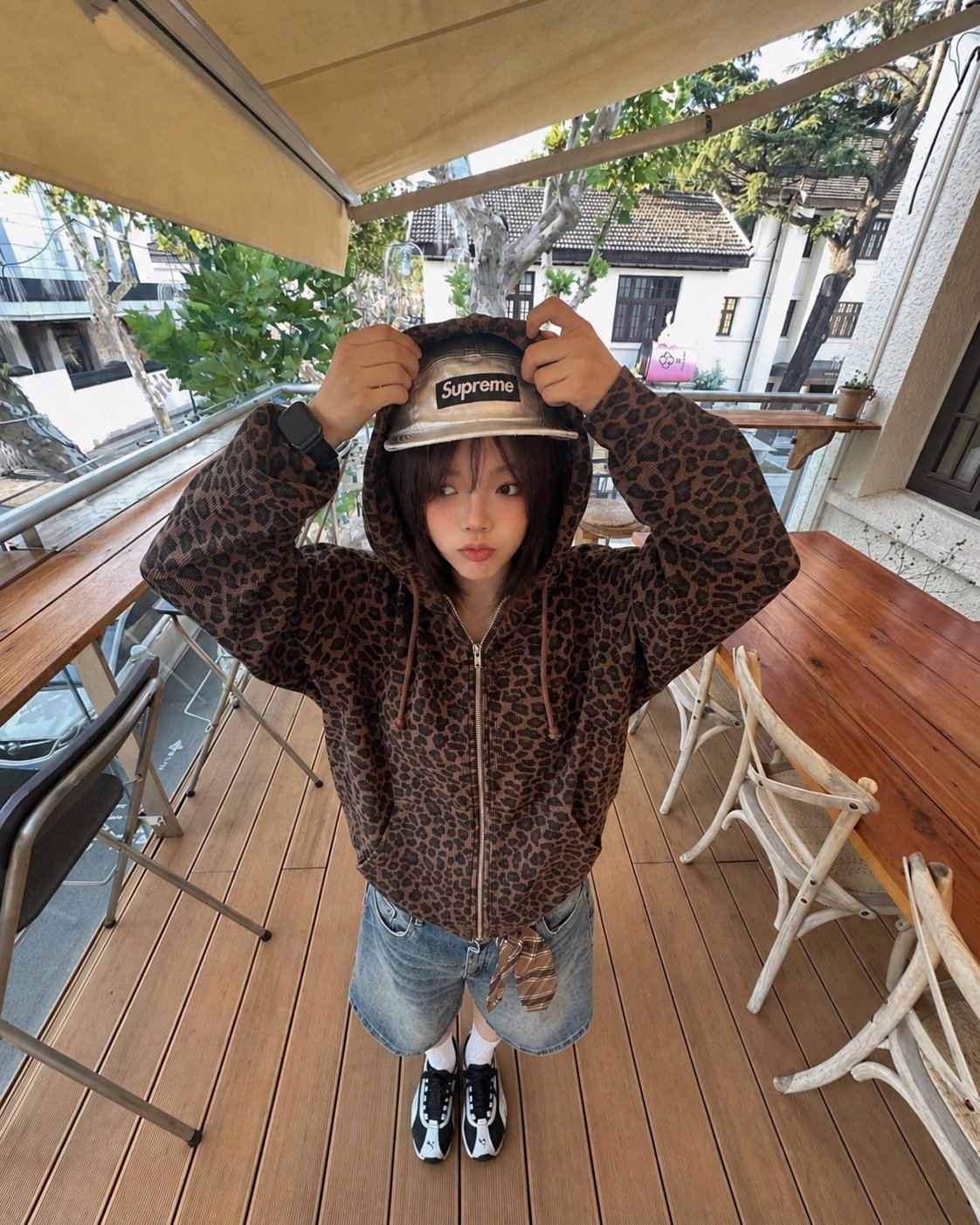 [SUPREME] 슈프림 레오파드 와플 후드 집업