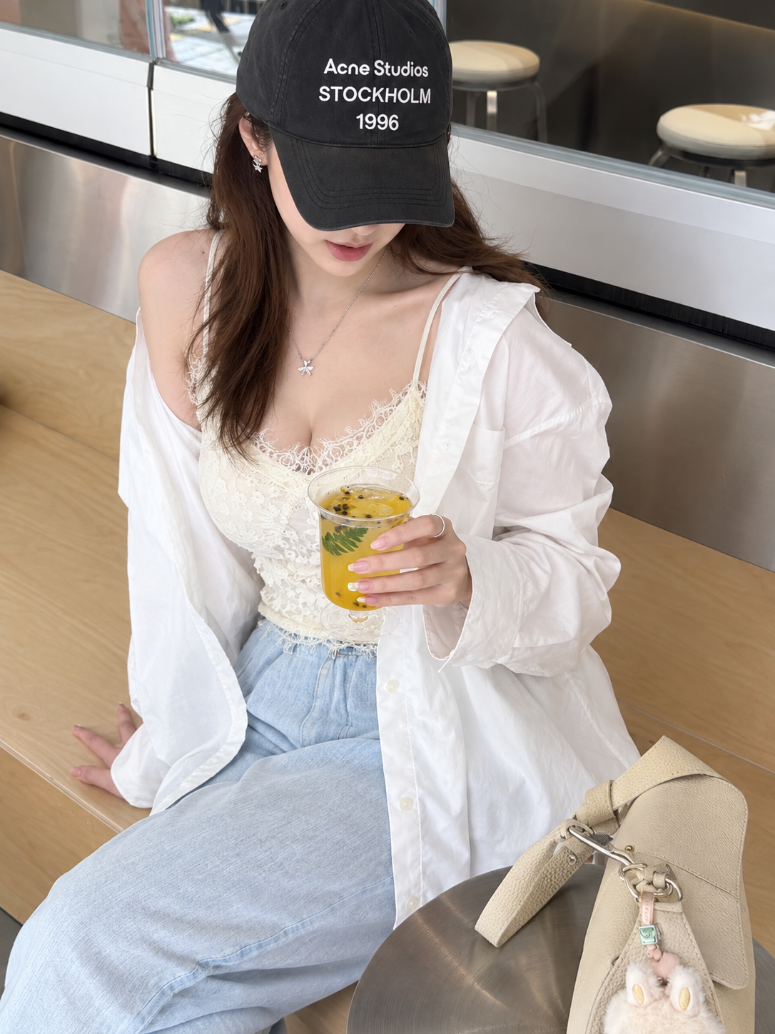 [ACNE STUDIOS] 아크네 스튜디오 워시드 로고 베이스볼 캡