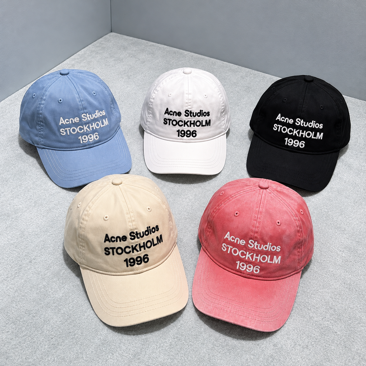 [ACNE STUDIOS] 아크네 스튜디오 워시드 로고 베이스볼 캡