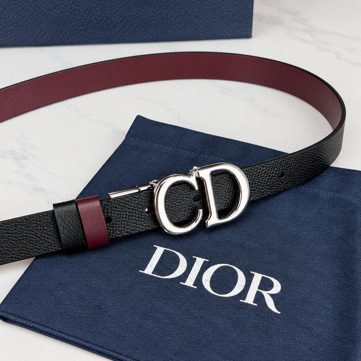 [DIOR] 디올 CD 버클 리버서블 레더 벨트