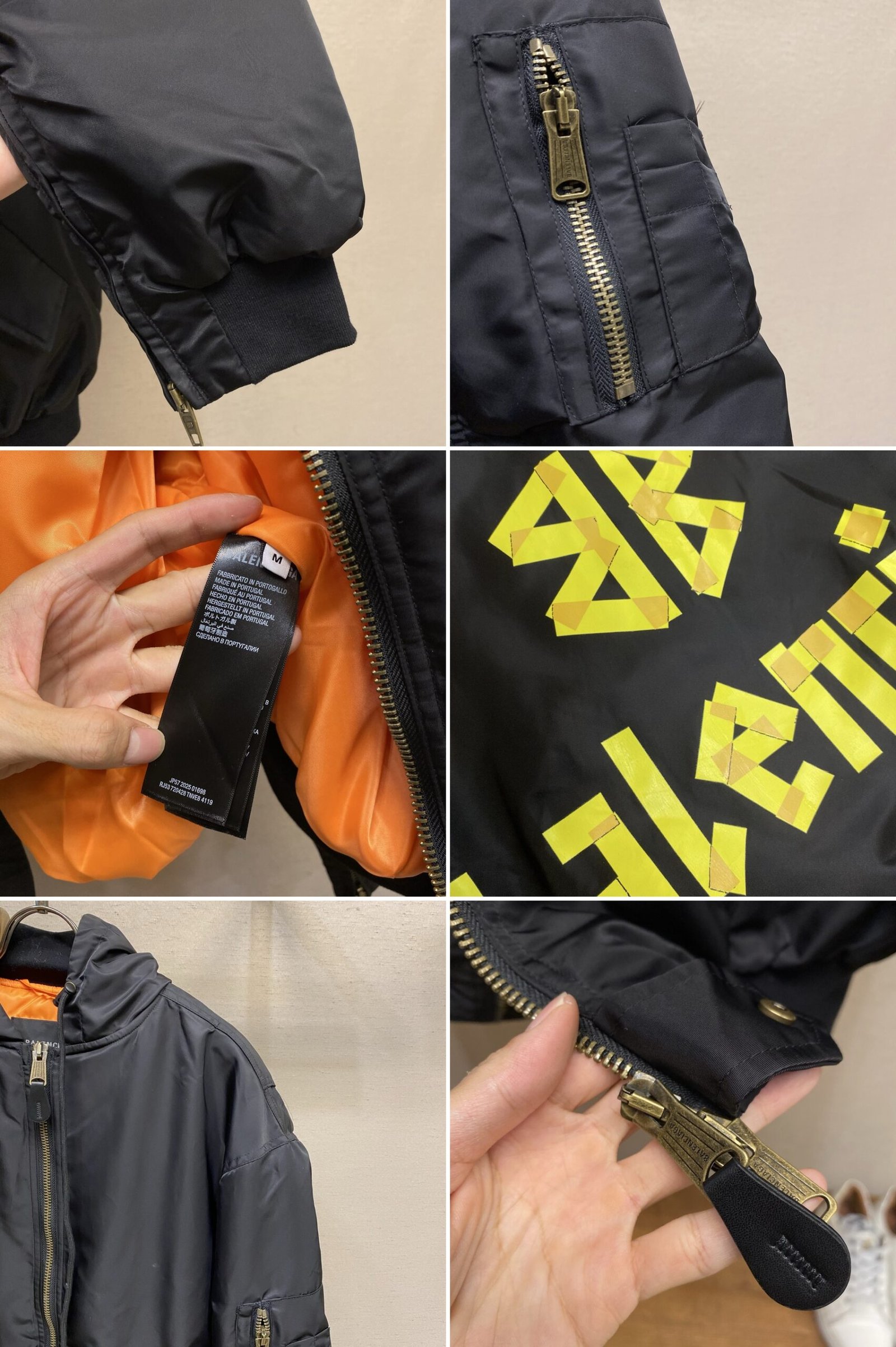 [BALENCIAGA] 발렌시아가 테이프 로고 패딩 봄버 재킷