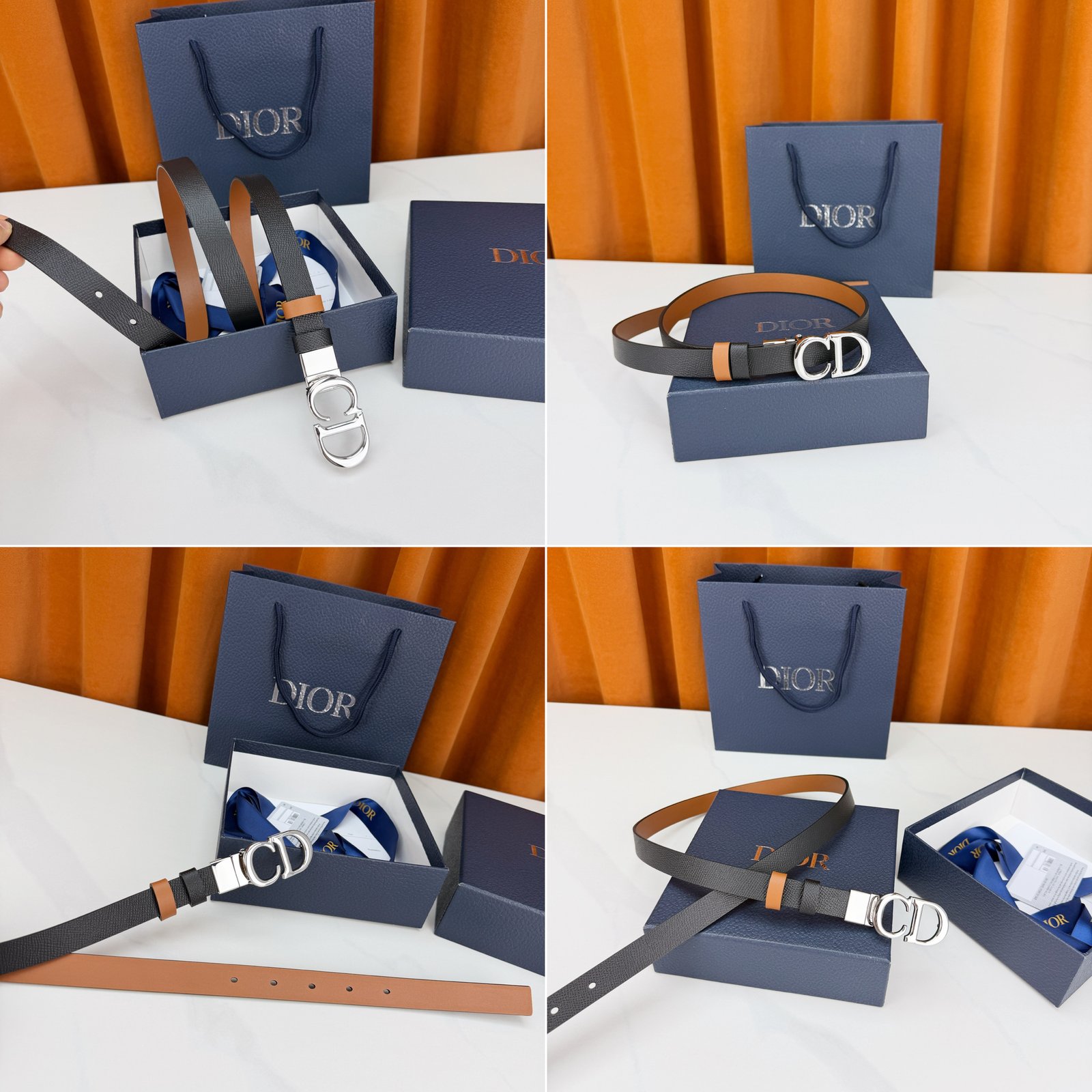 [DIOR] 디올 CD 버클 리버서블 레더 벨트